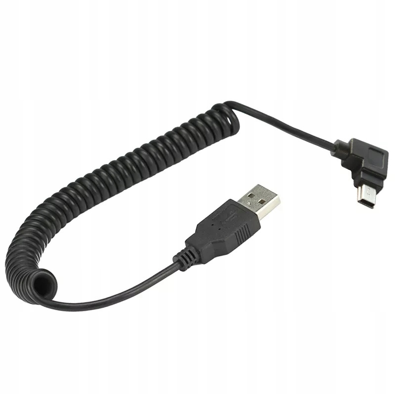 

Kabel kątowy Usb Mini Usb spirala Lewy 1,5m