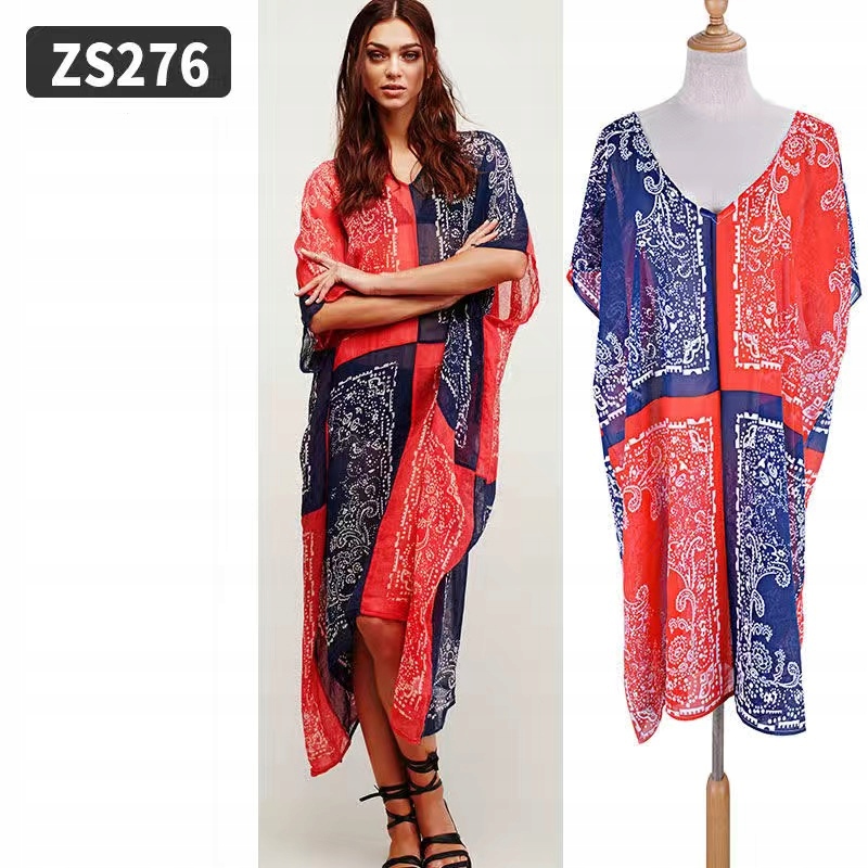 DŁUGA PLAŻOWA NARZUTKA SUKIENKA PAREO COVER ZS276