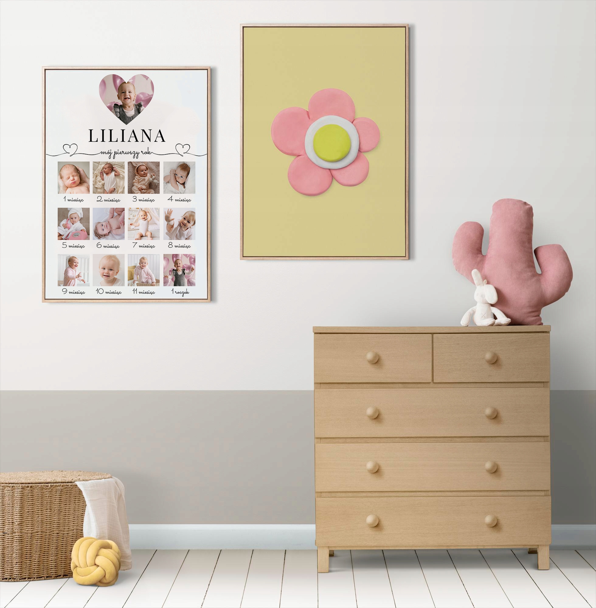 PLAKAT 70x50cm ROCZEK DZIECKA Prezent Twoje Zdjęcia Foto Kolaż Twój Tekst Szerokość produktu 50 cm