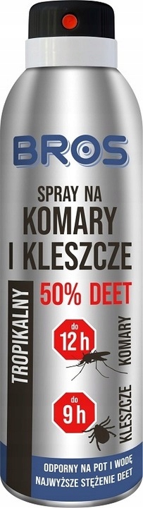Bros Spray Środek na Komary Kleszcze i Meszki 50% Deet 90 ml Mocny