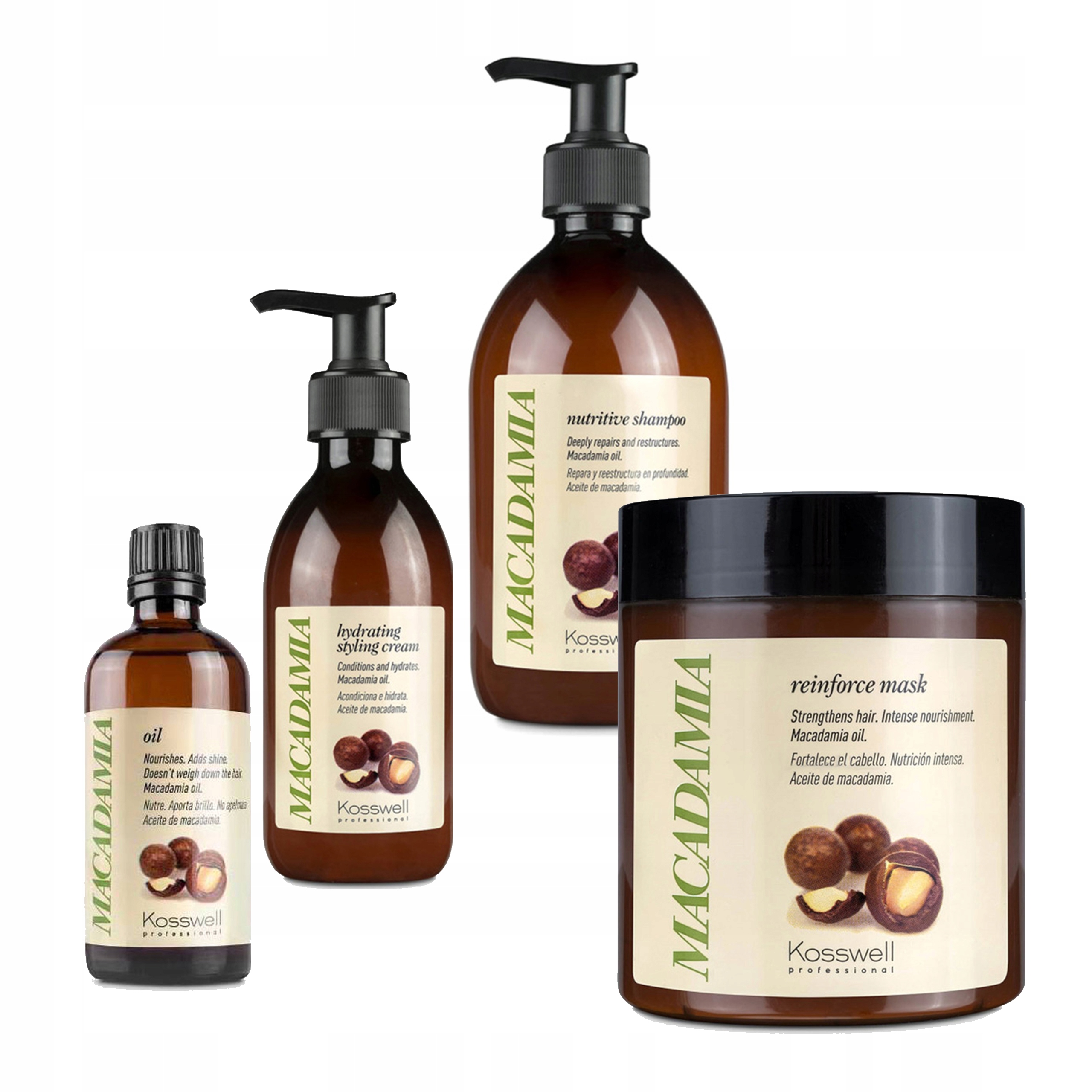 Sada kosmetických přípravků na vlasy Macadamia šampon maska olej krém