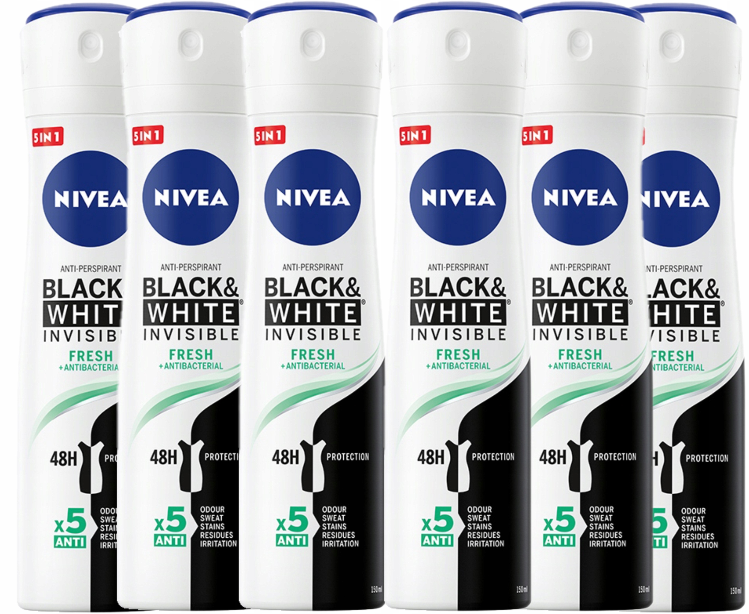 Nivea Antiperspirant B&w Fresh 6 x 150 ml sprej