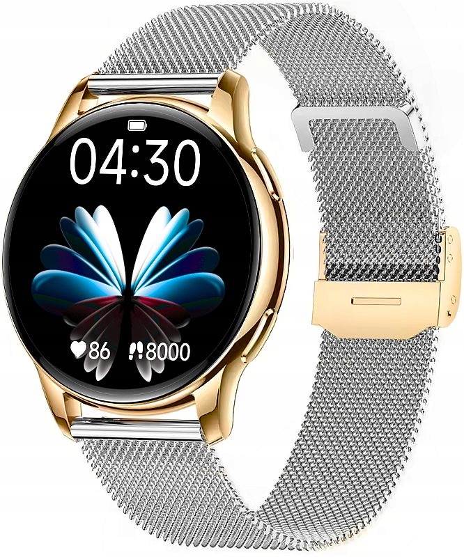 Elegantní Zlaté Dámské Chytré Hodinky Rubicon RNCF30 Spojení Puls Kroky Spánek