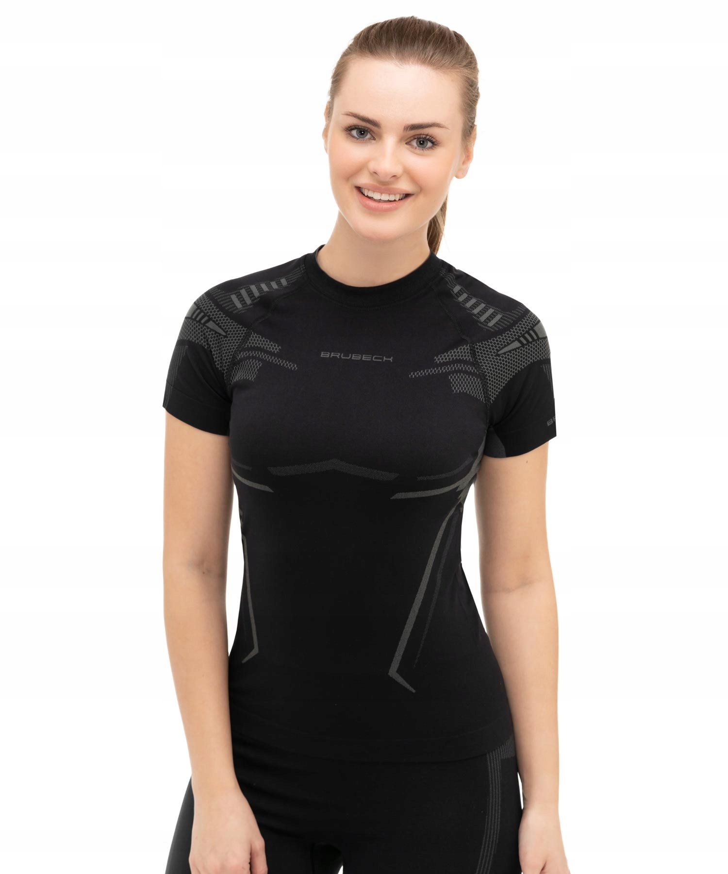 Brubeck Koszulka termoaktywna damska Dry M czarny/grafitowy