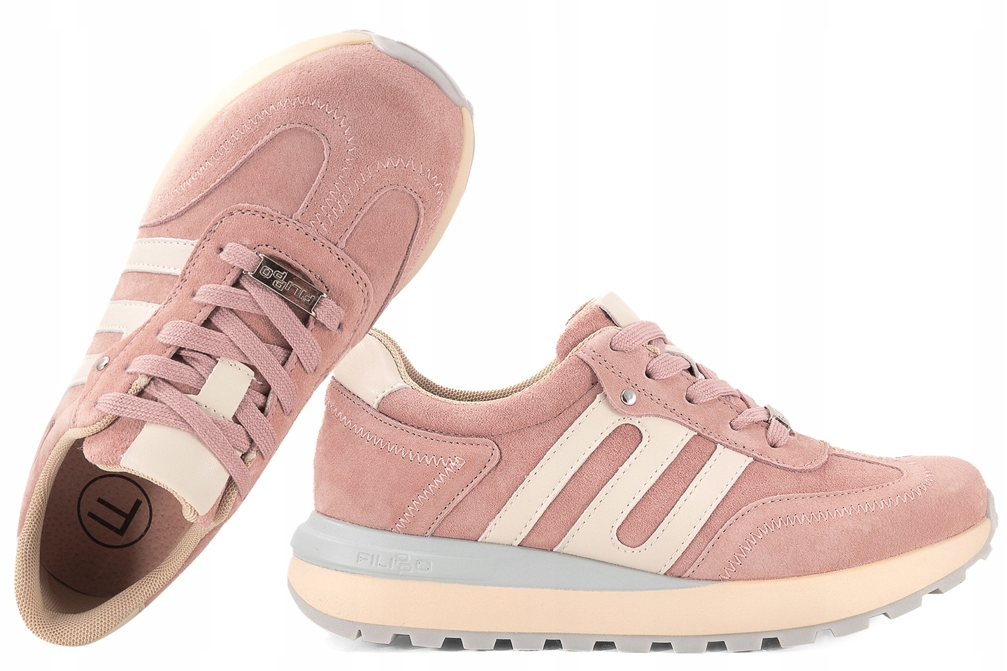 Filippo DP7538 Polobotky Sportovní Semišové Tenisky Na Platformě Kůže 40