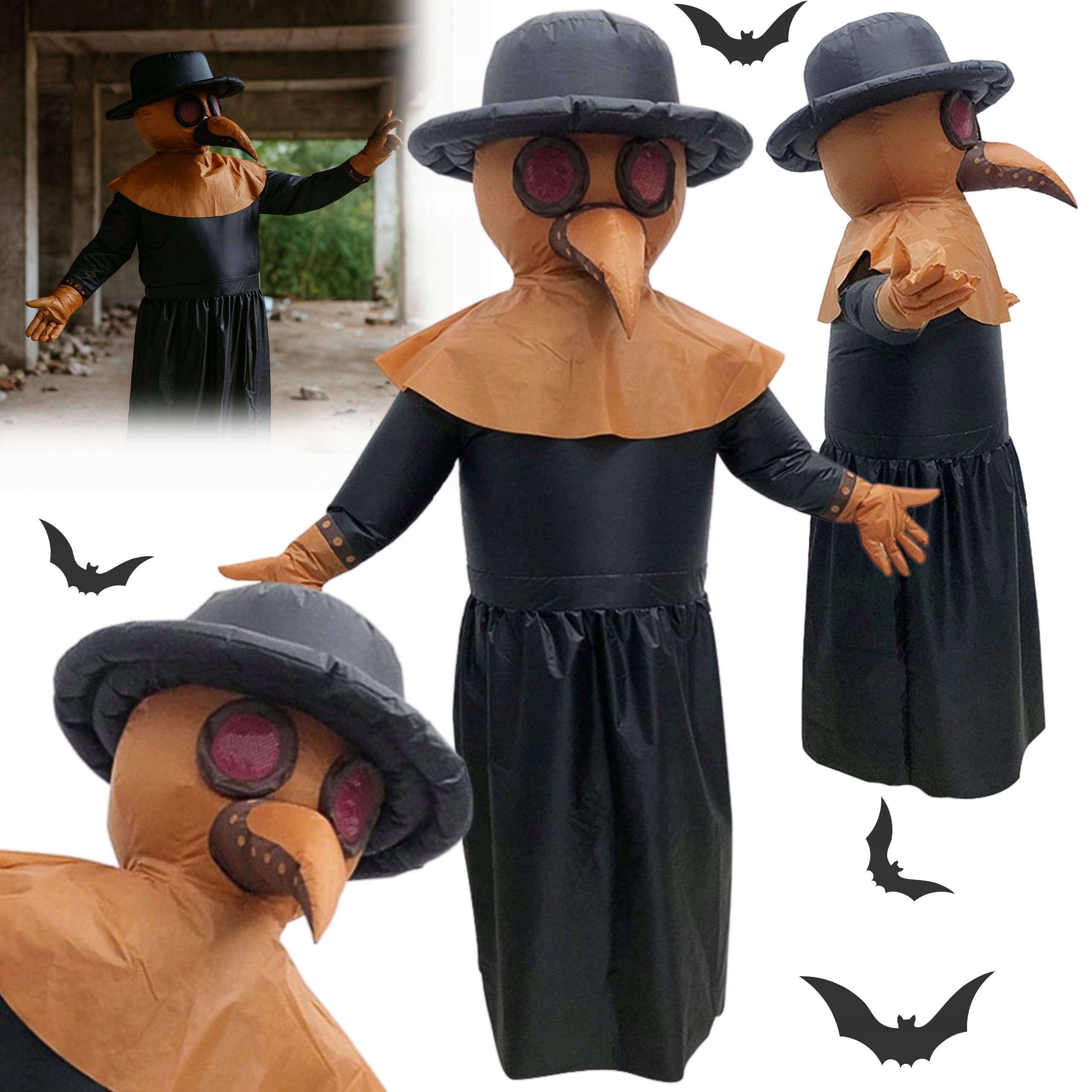 Nafukovací Kostým Strašák Doktor Mor Na Halloweenskou Párty Nebo Akci