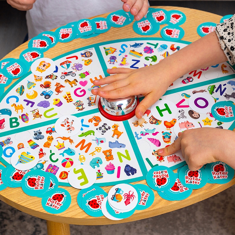 Gra Edukacyjna ALFABET Z Dzwonkiem Dzwoniąca Zabawa 3+ Roter Kafer Nazwa Gra z dzwonkiem Dzwoniąca zabawa Alfabet