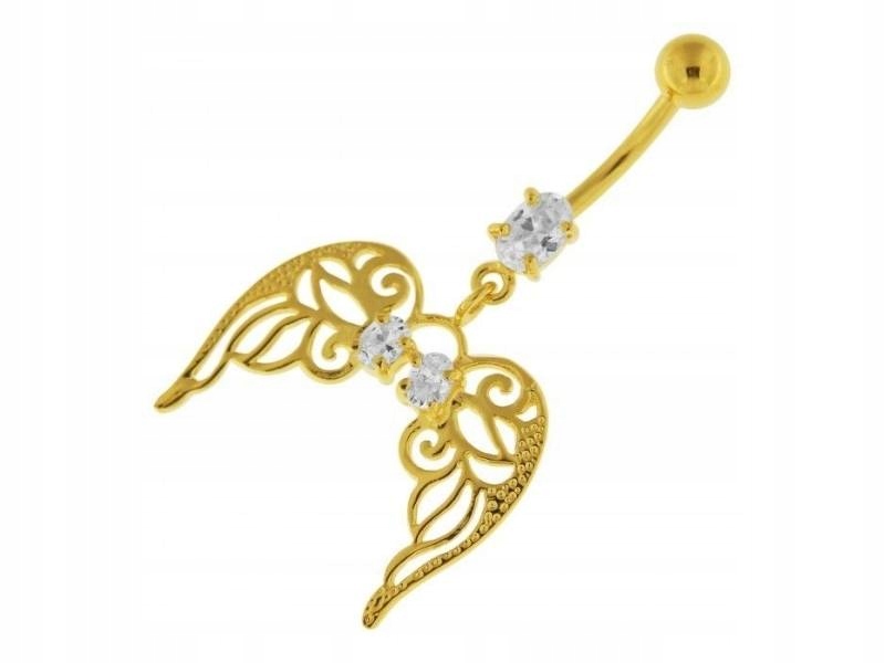 Stříbrná náušnice 925 do pupíku křídla se zirkonem jako dárek, módní, efektní