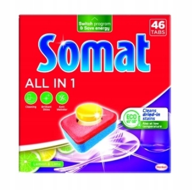 

Somat, All in 1 Tabletki do zmywarki Lemon, 46 szt