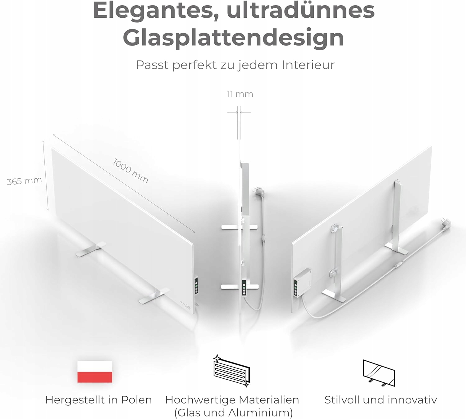 AENO GH1S Grzejnik szklany Smart 700W aplikacja biały wtyczka EU Amazon — 5