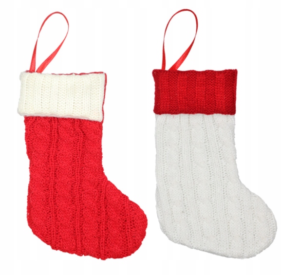 ŚWIĄTECZNA SKARPETA NA PREZENTY BIAŁA WISZĄCA XMAS Marka inna