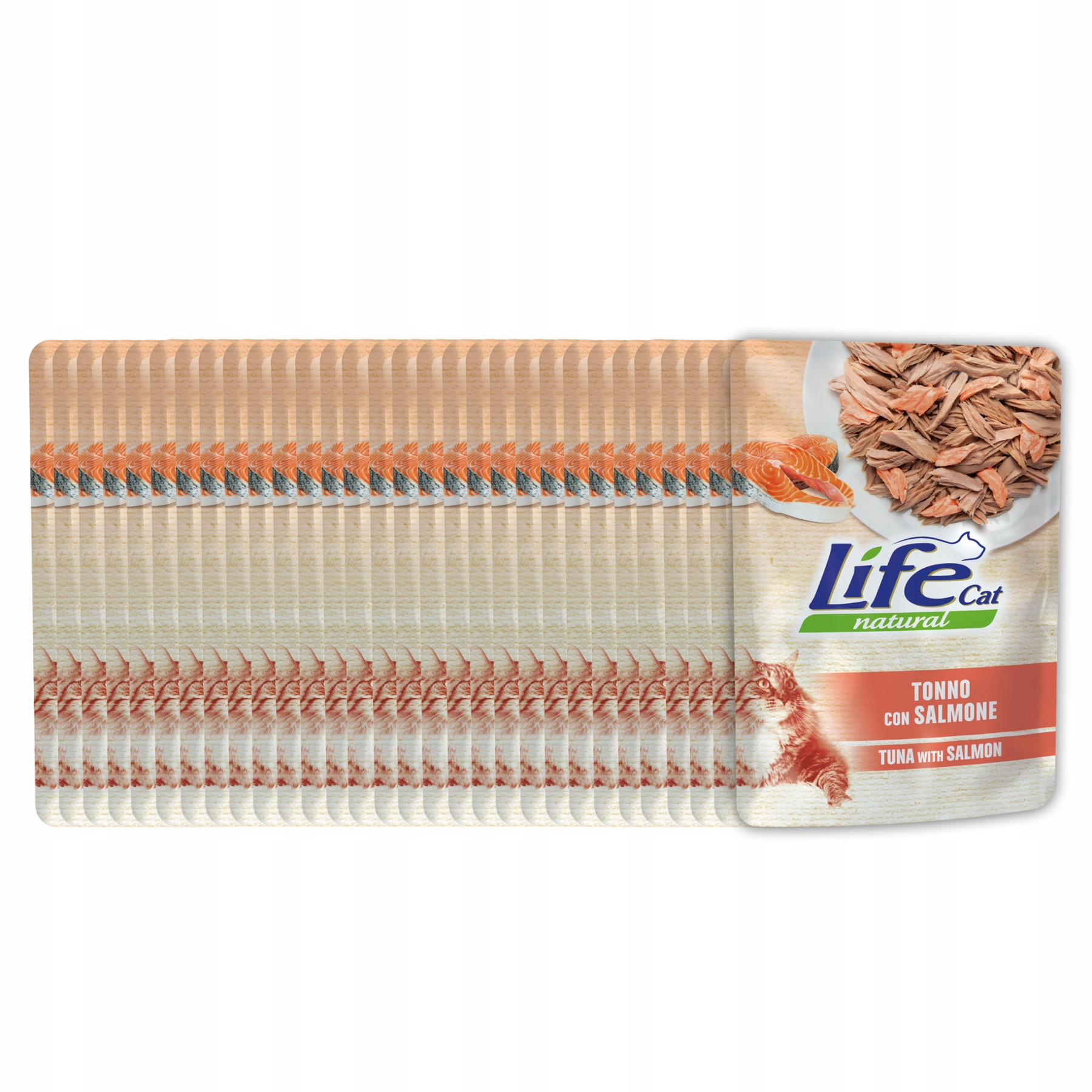 Levně Life Cat Natural Krmivo pro kočky kapsička Set 30x70g Tuňák Losos