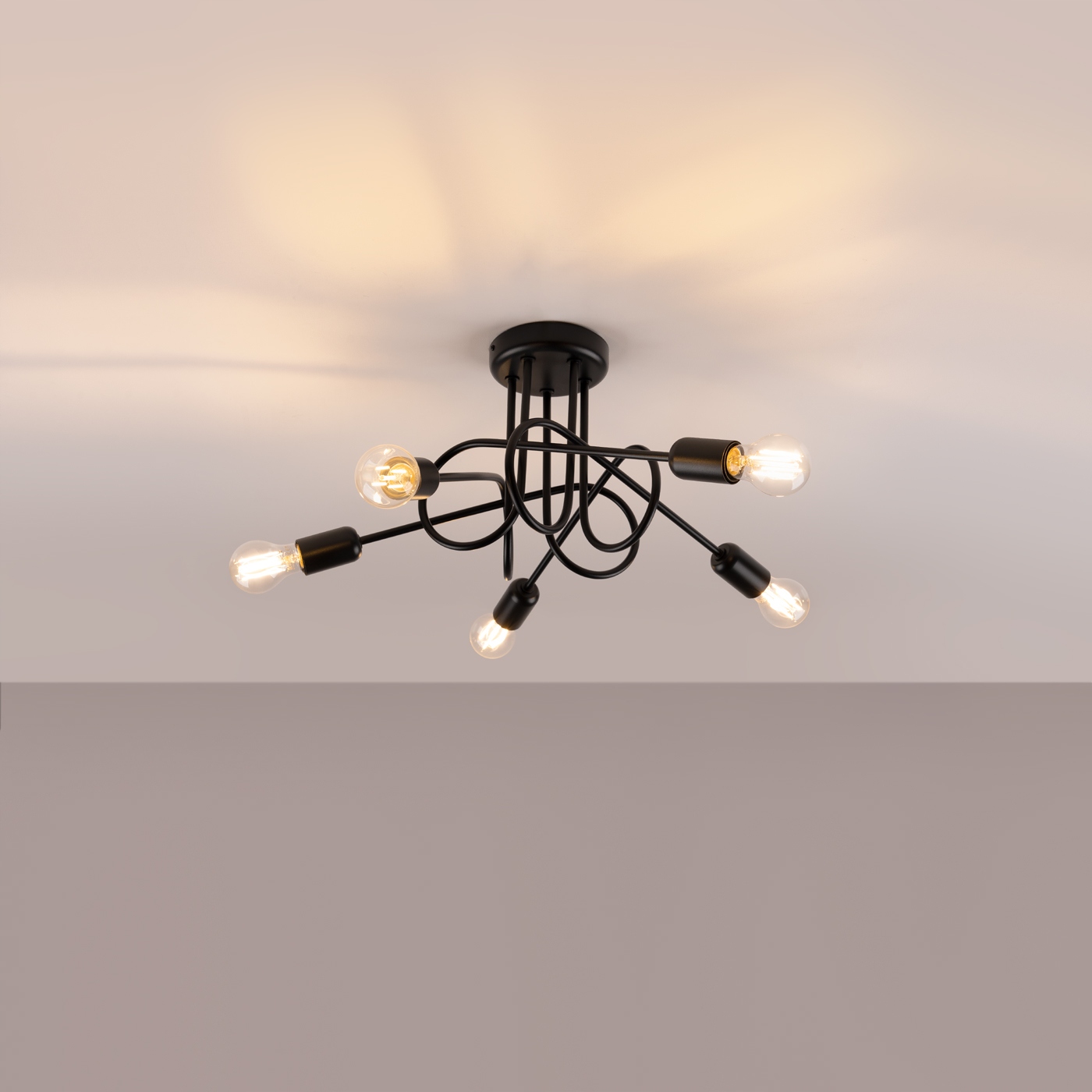 MODNA DESIGNERSKA LAMPA SUFITOWA PLAFON EDISON 5 Kod producenta SLA0039