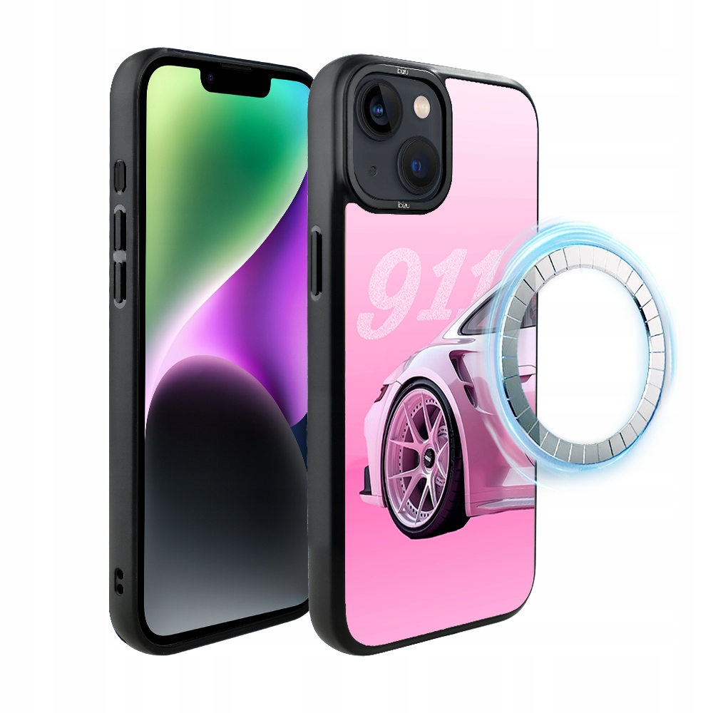 Pouzdro pro iPhone 14 Ibizu DropGuard Matt s MagSafe, TechDrive, 911, růžové