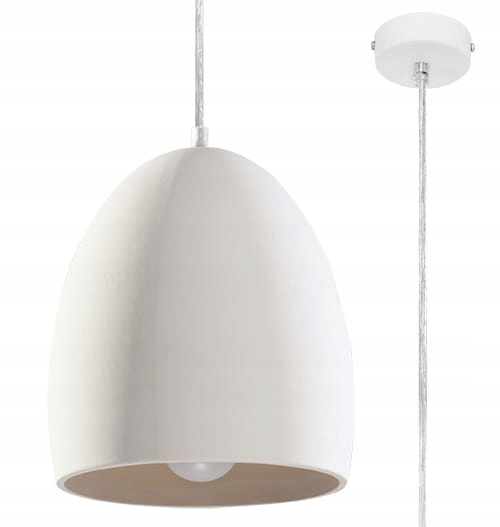 Sollux Závesná keramická lampa Flawiusz biela E27 IP20