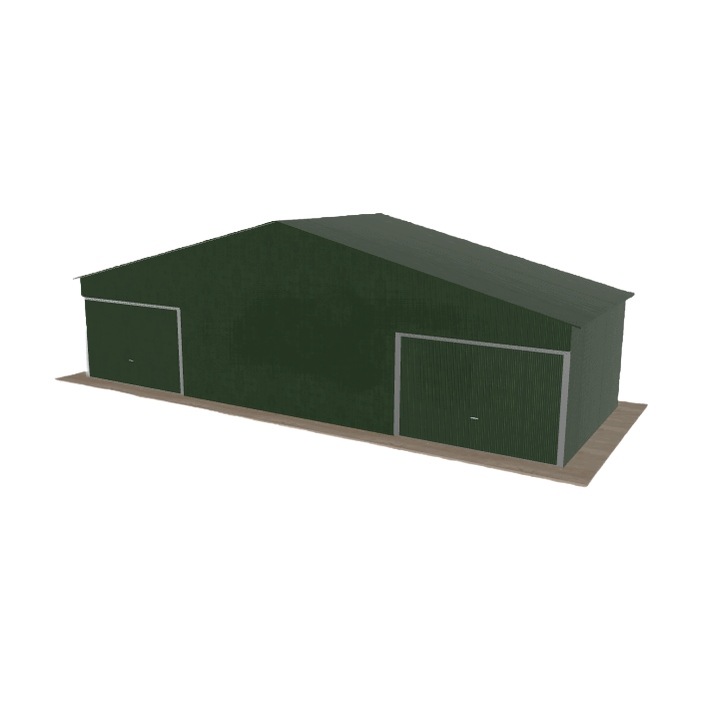Plechová garáž 11x4 m dvoupolohová, dvoupolohová, zelená