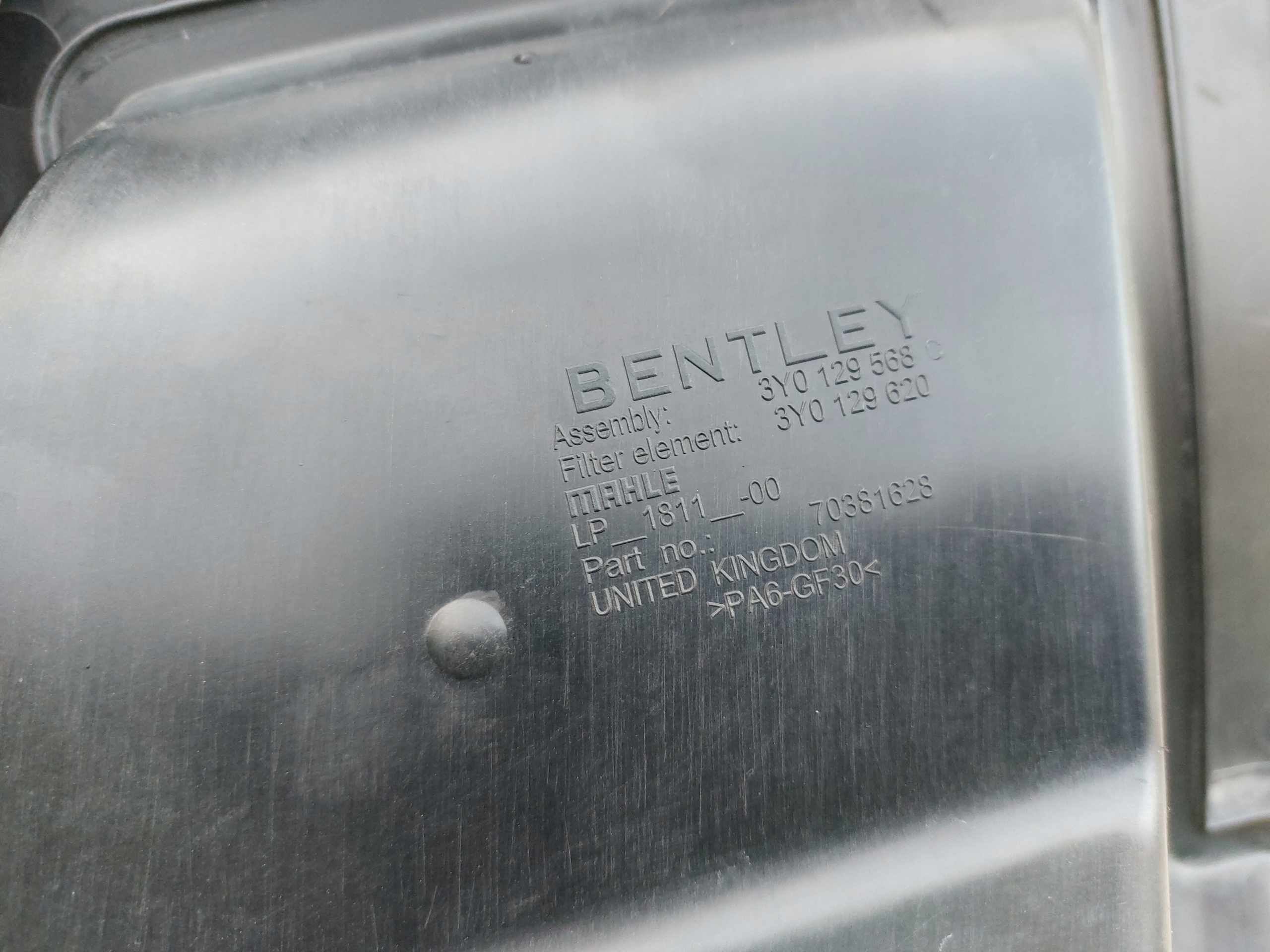 Gehäuse filter luft rechts BENTLEY MULSANNE 15
