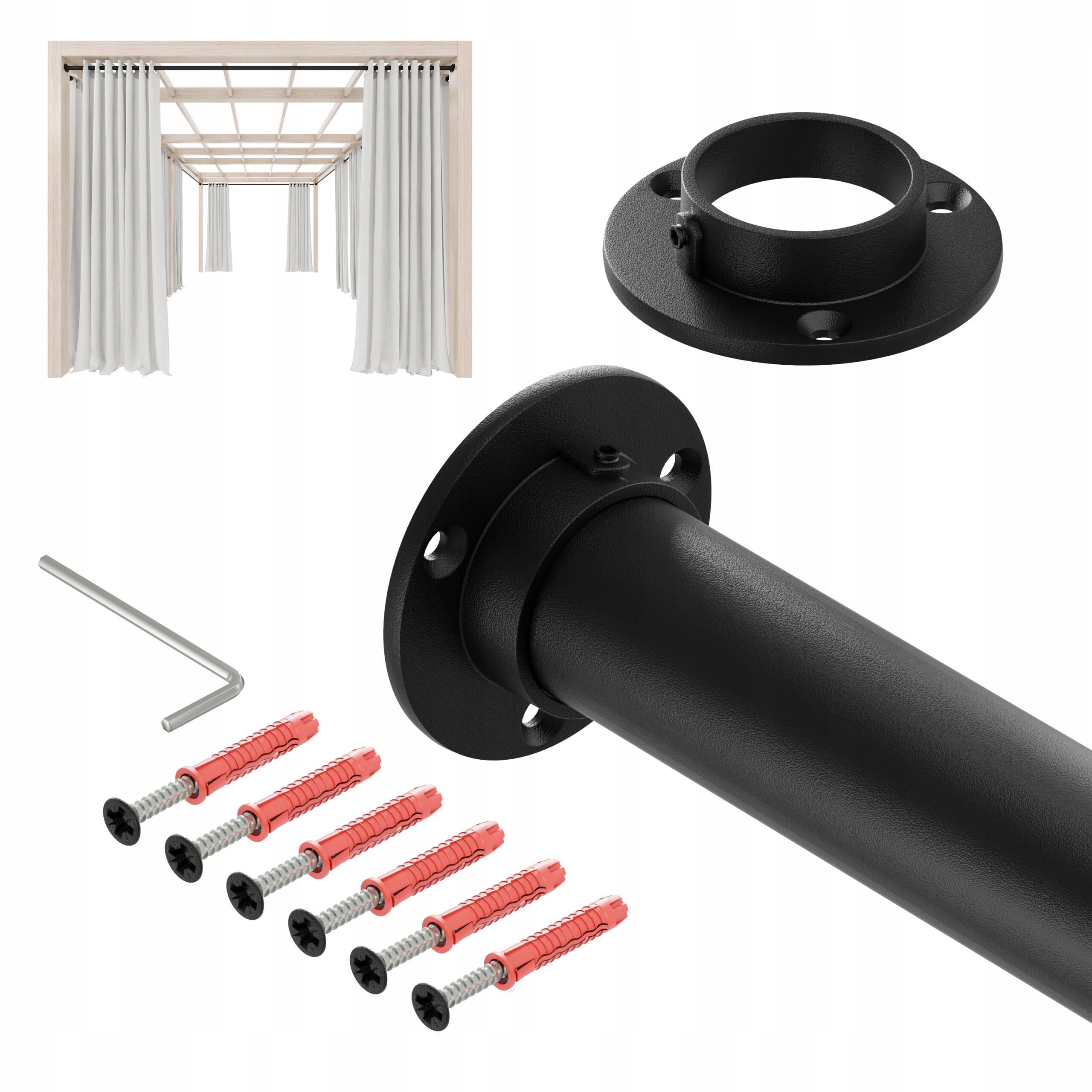 Tyč Na Zahradní Záclony Do Altánku Balkon Terasa Ø 32 mm 400 cm Struktura