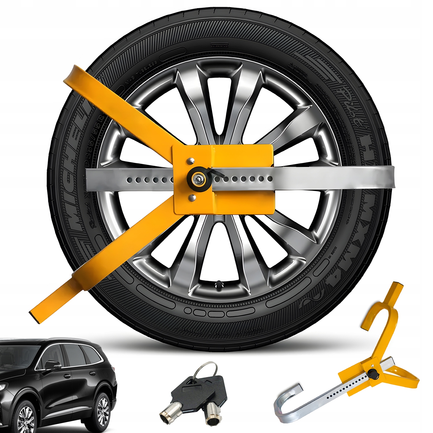 Protikrádežový Zámek Na Pneumatiky Kovový Zámek Na Kola 13-15 Palců Auta