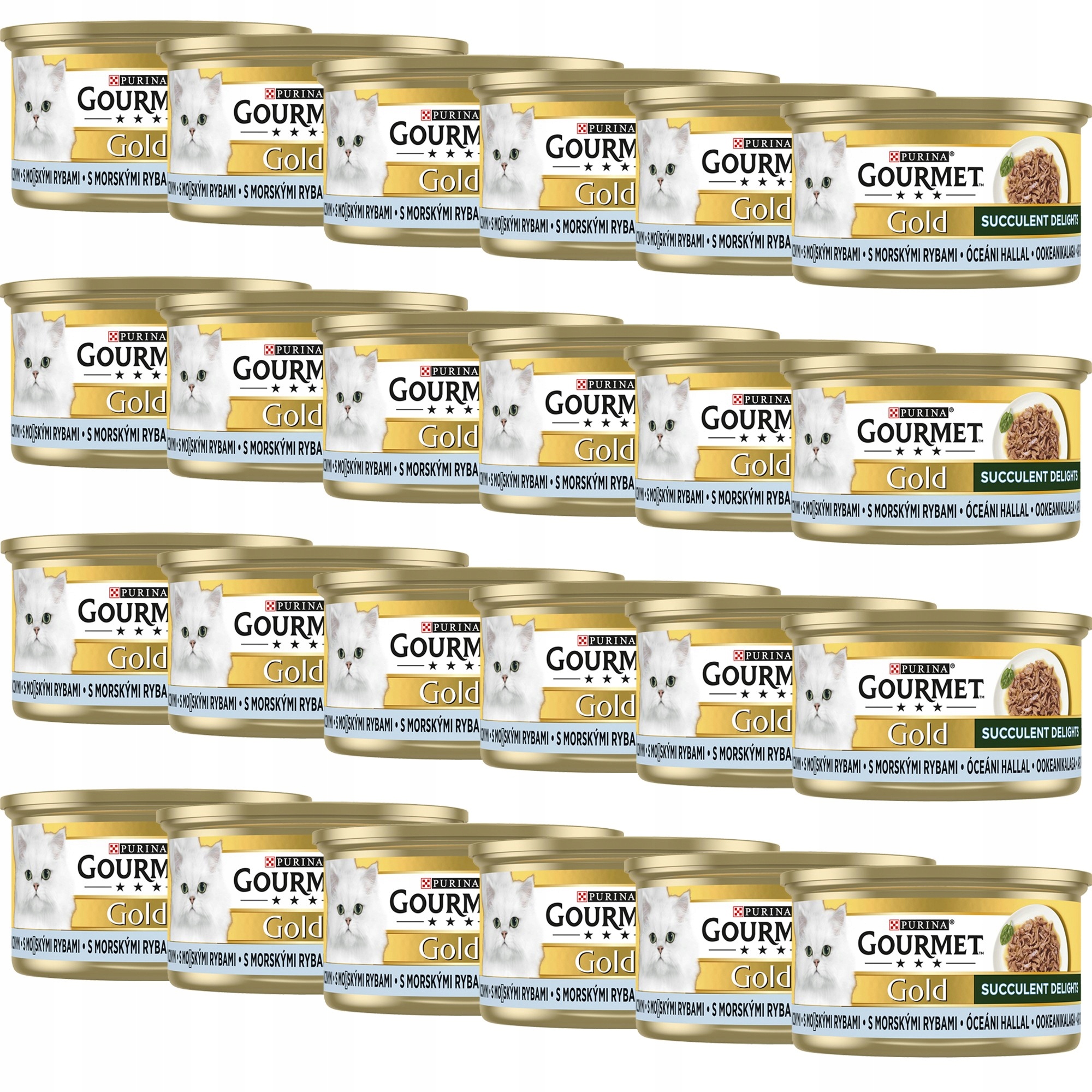 Gourmet Gold Krmivo pro kočky Succulent Delights s rybami 85 g x 24 kusů