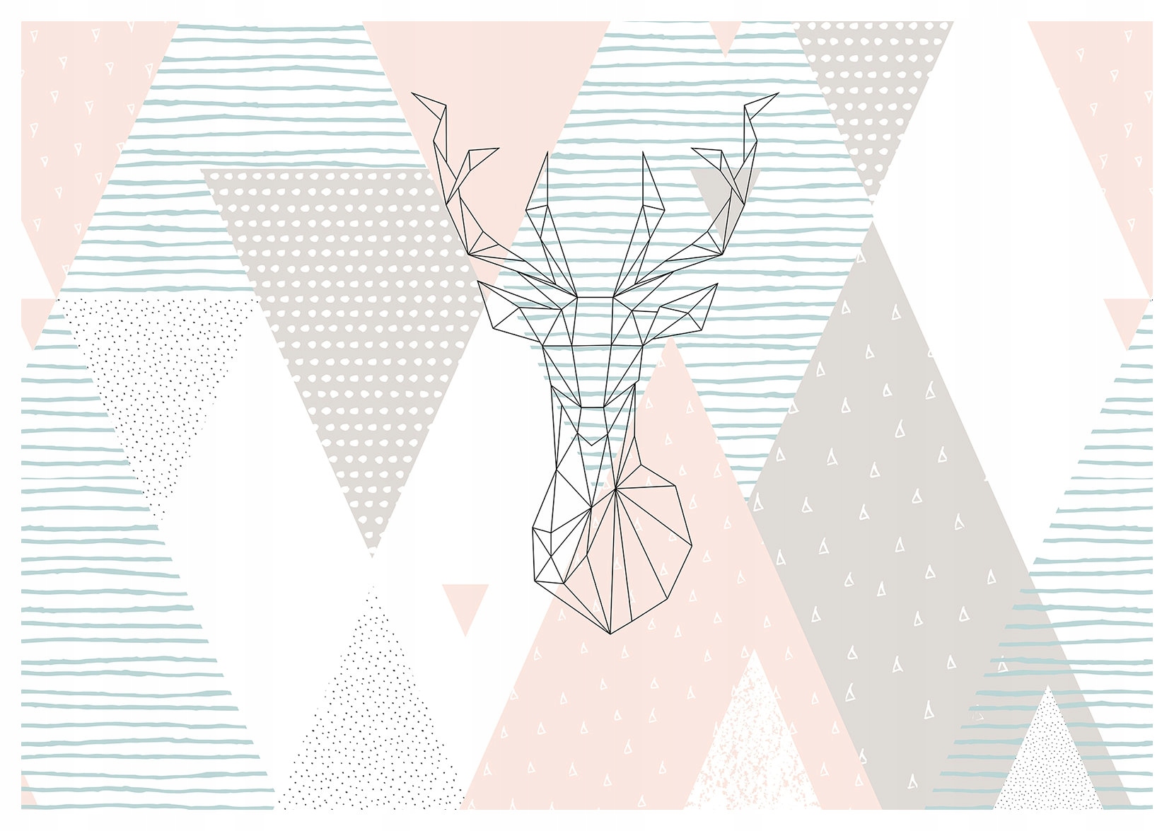 Tapeta Jelen geometrický pastelový skandinávský minimalismus 208x146 lepidlo