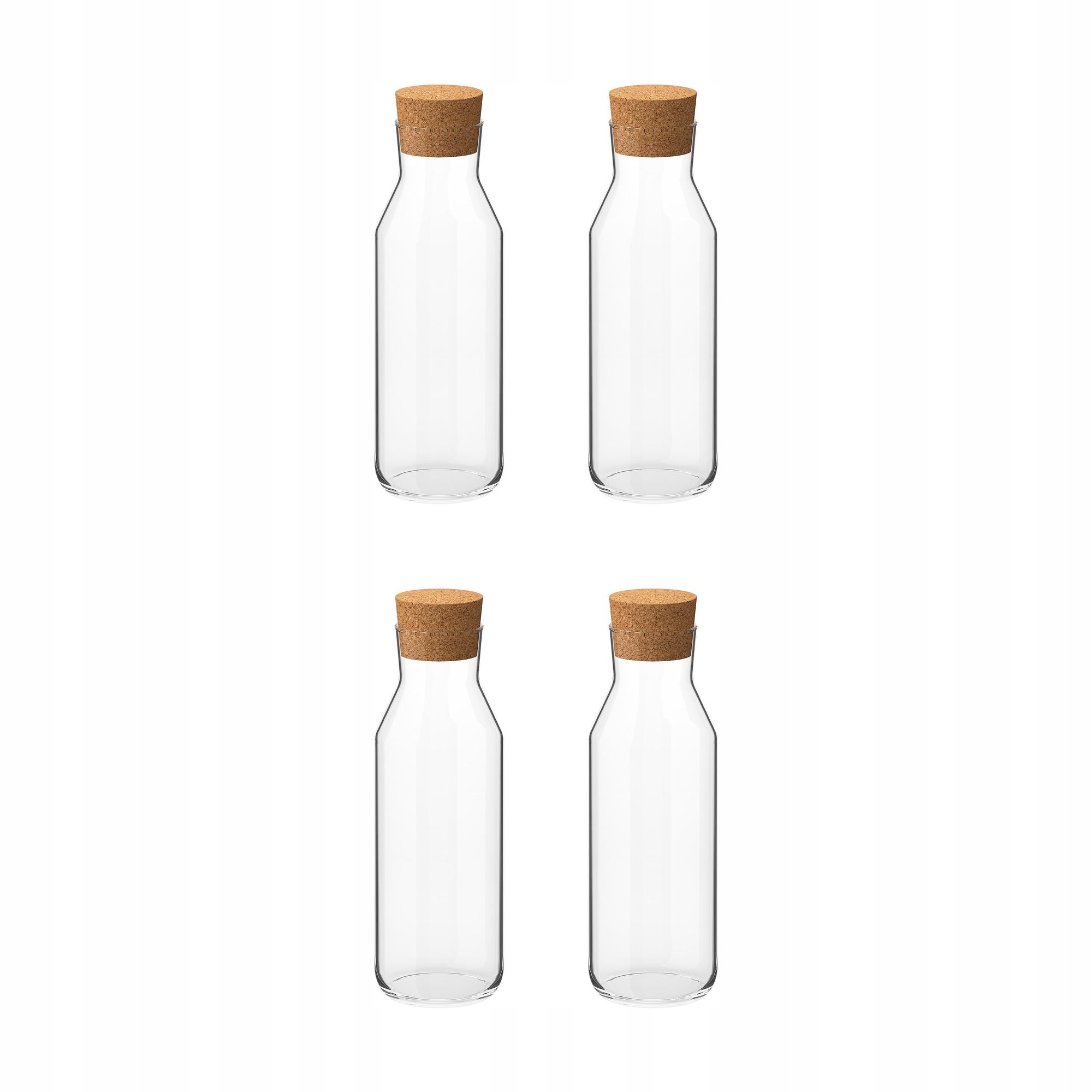 4 ks Skleněná karafa 1 l se zátkou Ikea 365+ elegantní a funkční