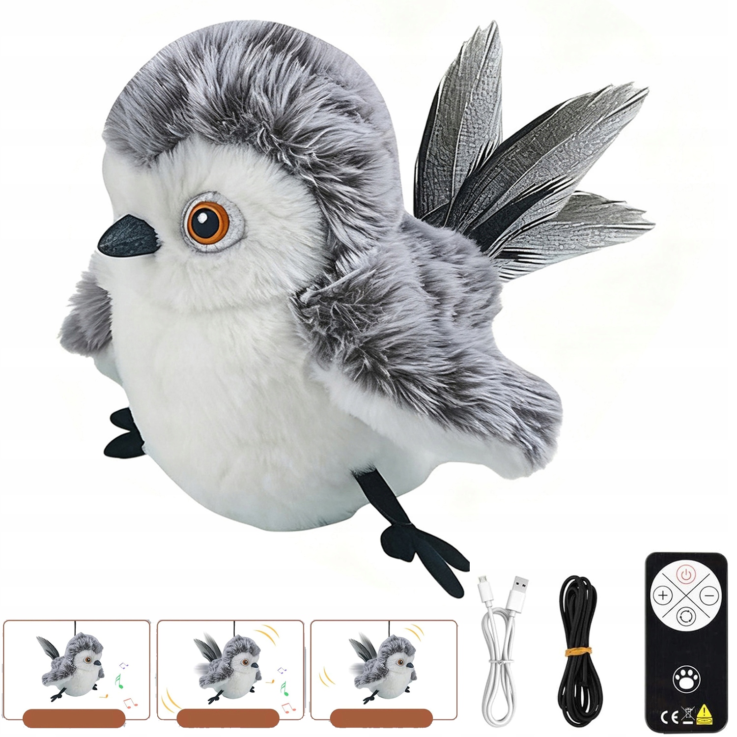 Levně Interaktivní Hračka Pro Kočky Simulace zvířat Pohyb křídel Plyšová