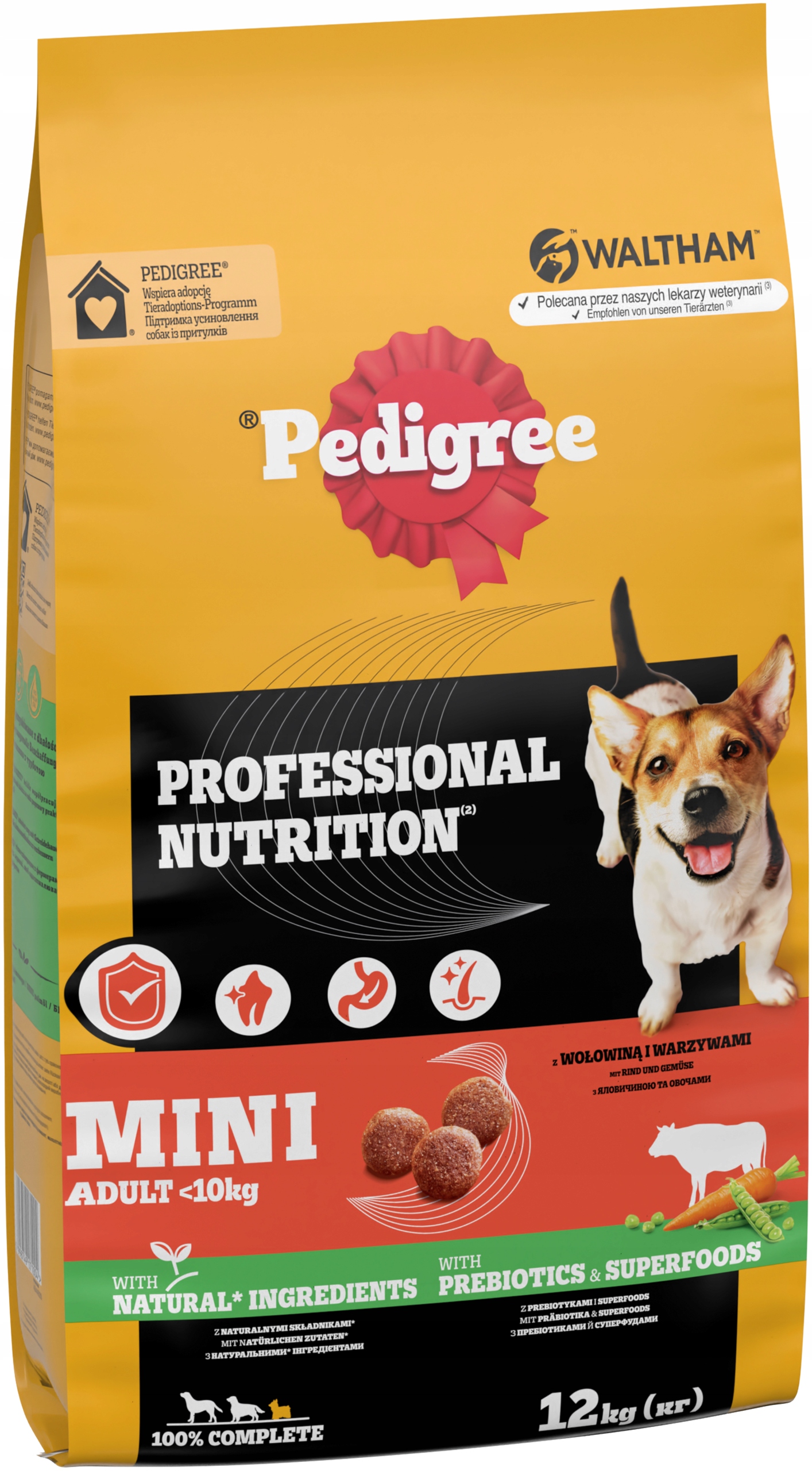 Pedigree sucha karma dla psa małe rasy z wołowiną i warzywami 12 kg Profes