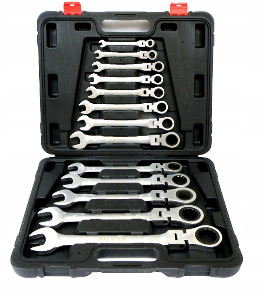 Kľúče Očkoploché S Hrkálkou Lámané 8-32MM 13 Ks V Kufríku