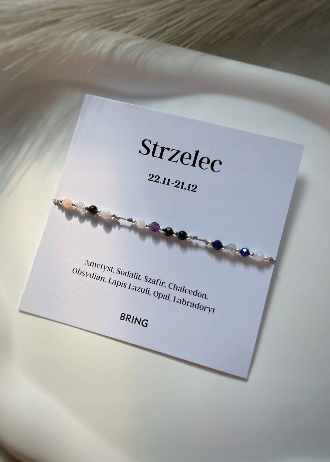 Náramek znamení zvěrokruhu Střelec stříbrné kuličky