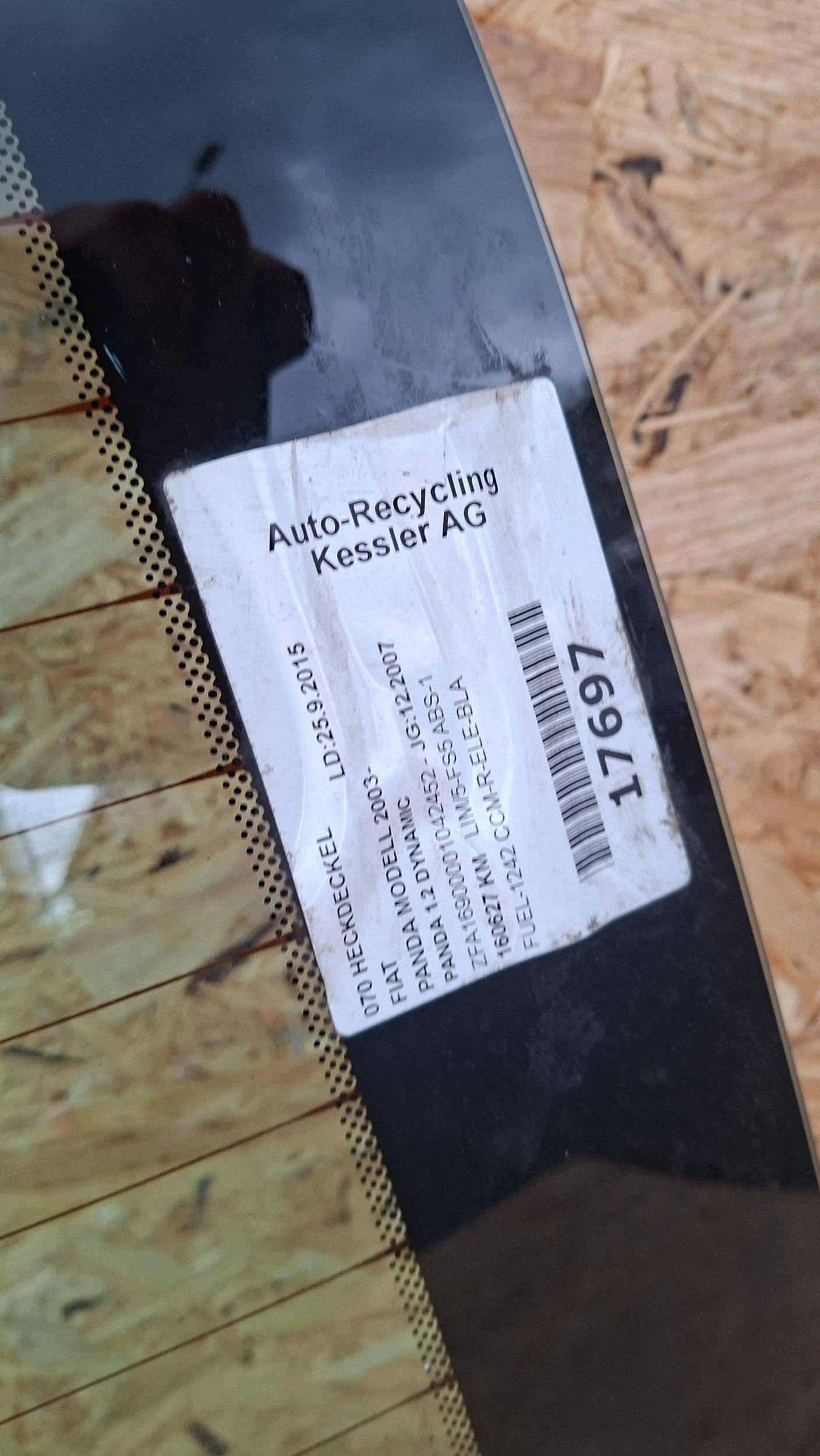 trunk door boot FIAT PANDA II 2003-2012
