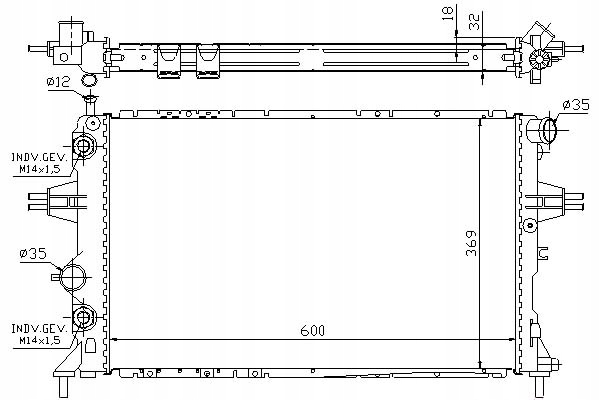 NISSENS CHŁODNICA WODY OPEL ASTRA G DELVAN 2.0 DI