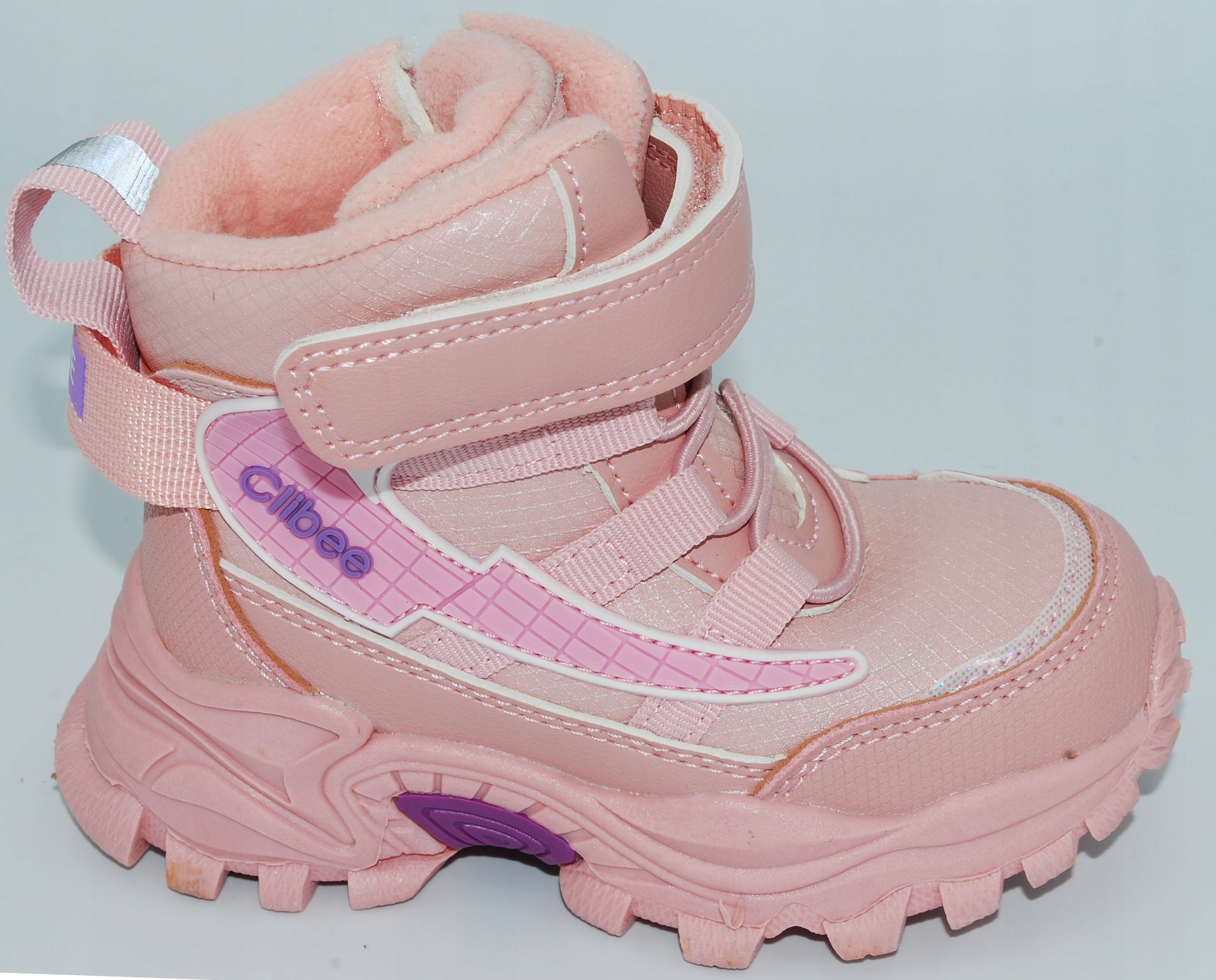 RÓŻOWE ŚNIEGOWCE CLIBEE NA SUWAK r.26 / 17cm Bohater / Bajka / Licencja brak