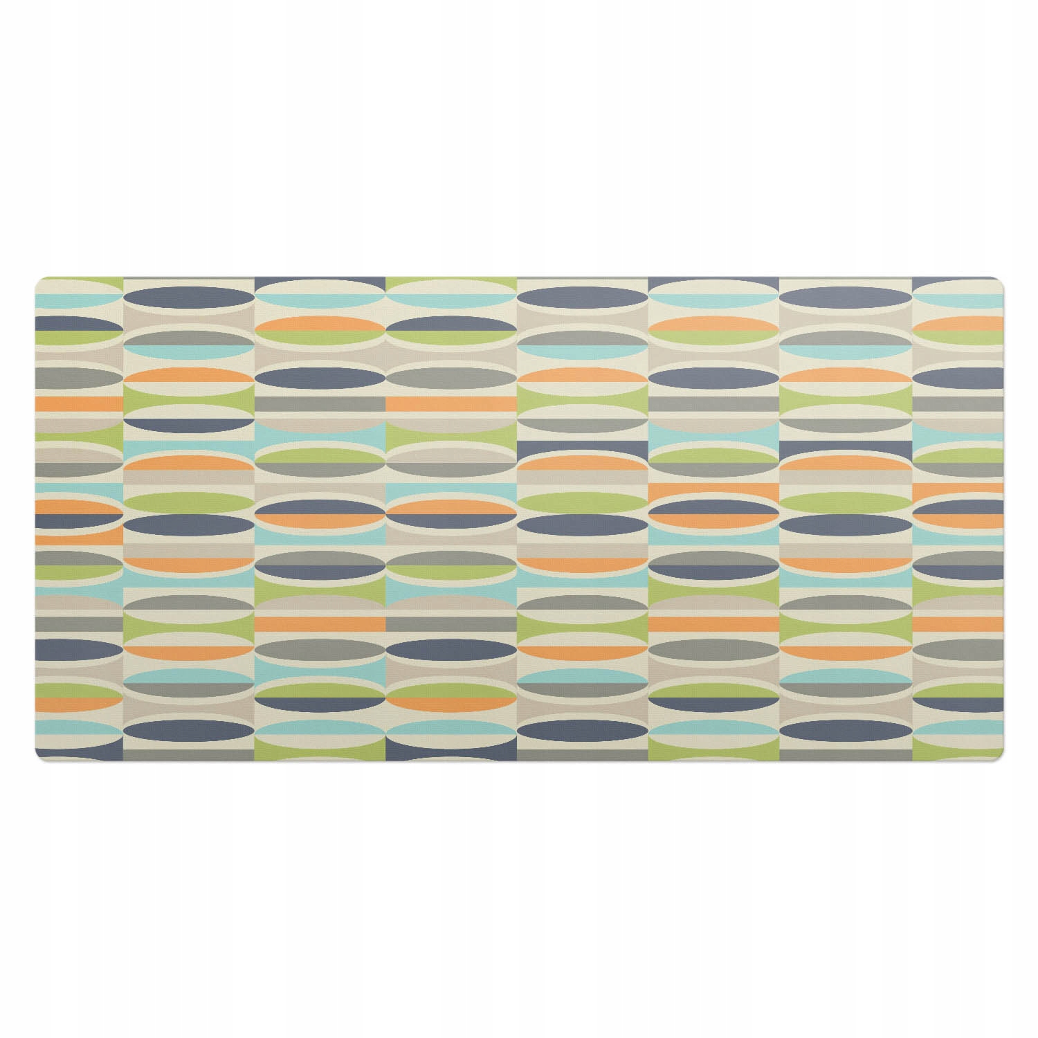 Vinylová ochranná podložka s moderním vzorem Retro, oválný design, 100 x 50 cm