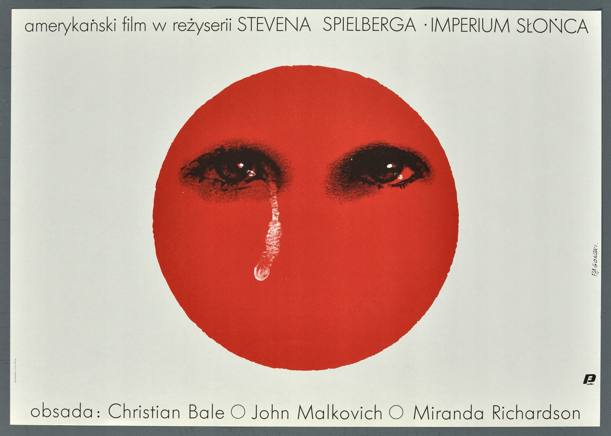 Oryginalny Plakat Kinowy PRL Imperium Słońca Steven Spielberg Pągowski 1989