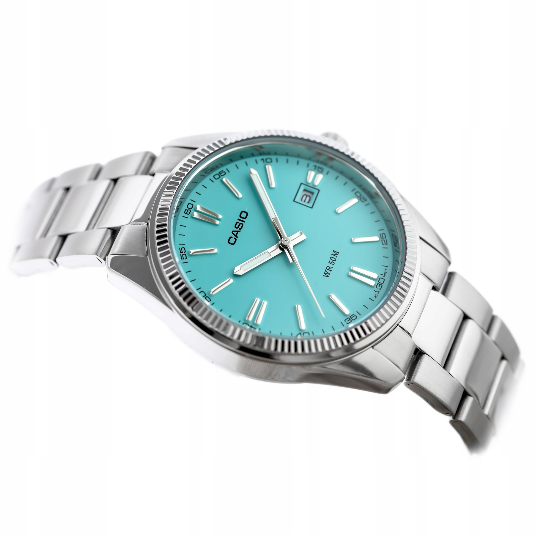 ZEGAREK MĘSKI CASIO MTP-1302PD-2A2VEF stalowy datownik bransoleta + BOX Model MTP-1302PD-2A2VEF