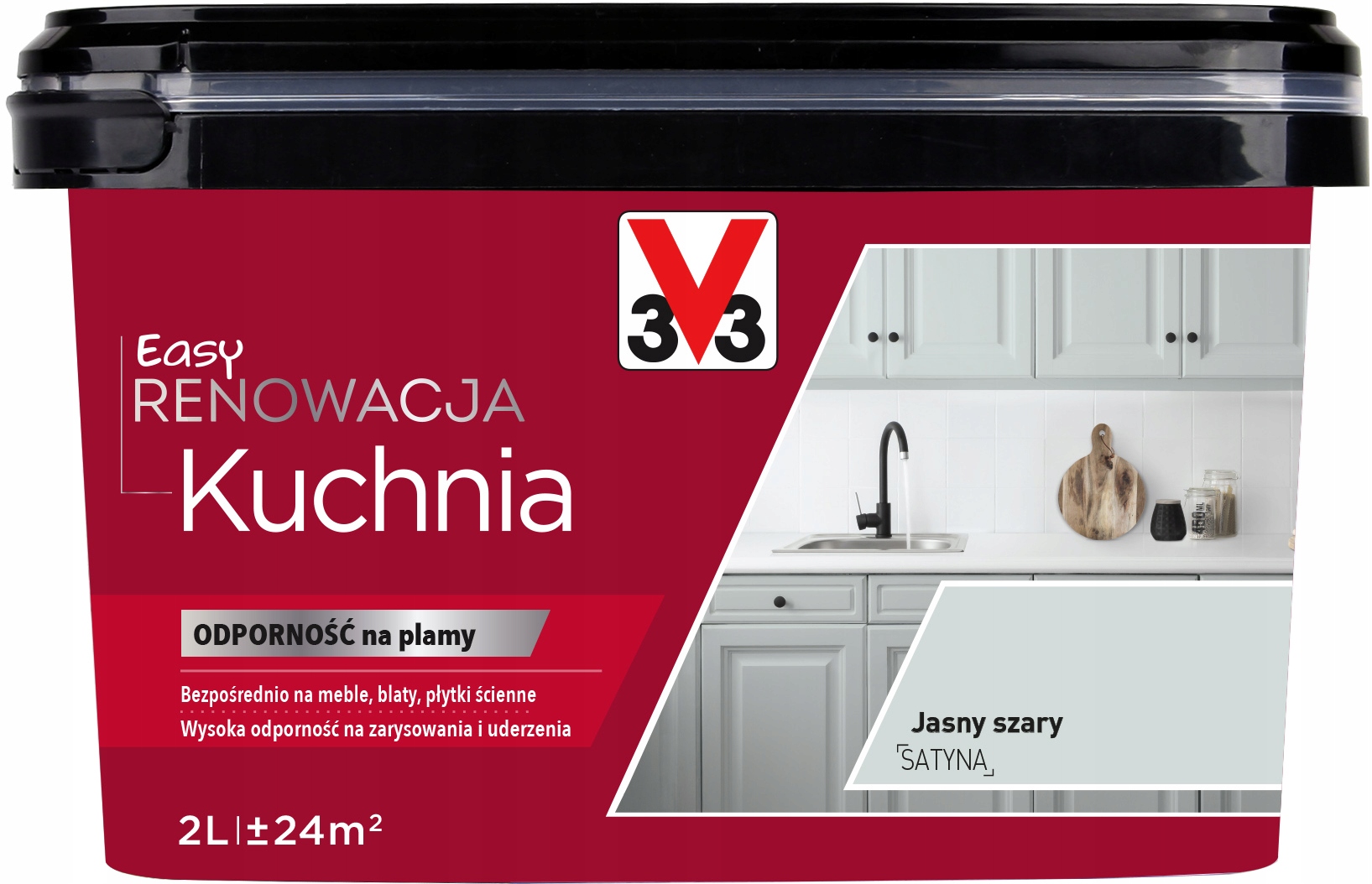 

V33 Farba Easy Renowacja Do Kuchni Jasny Szary 2L