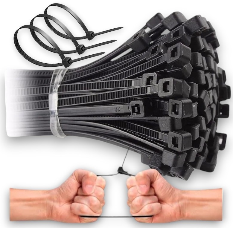 Trytytki Opaski Zaciskowe Trytki Czarne Mocne 100SZT. 2,5x100mm