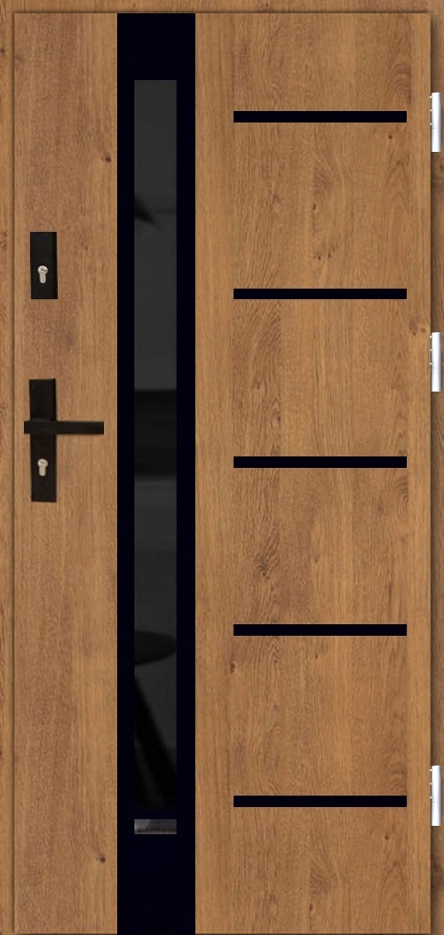 POLSKIE DRZWI ZEWNĘTRZNE INOX4ZD5 BLACK TERMO PLUS 72MM 90CM PIANA UD1,3 Marka Lukar