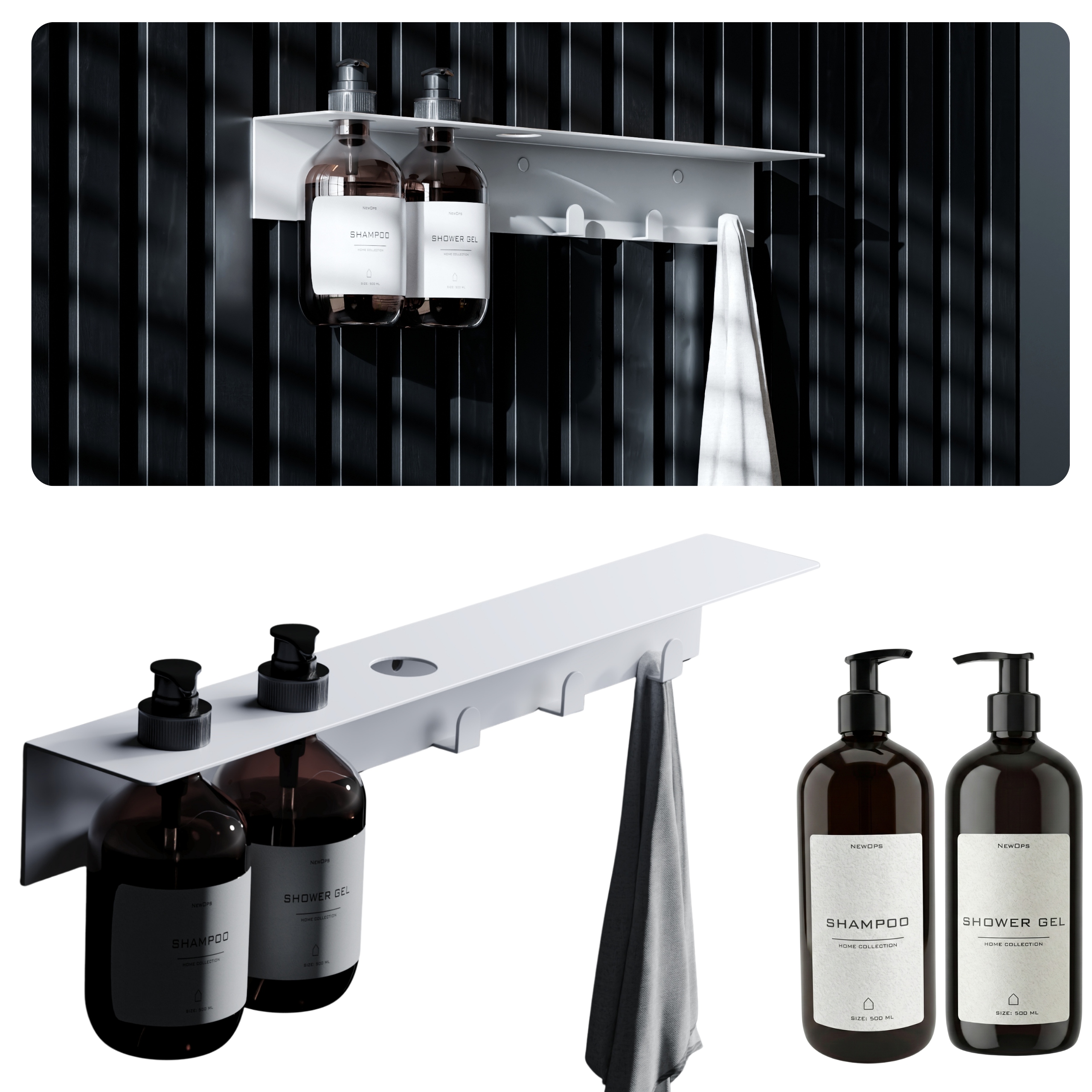 Věšák Na Láhve Koupelna Držák Na Ručník 2v1 Závěsný Bonus 2 Láhve