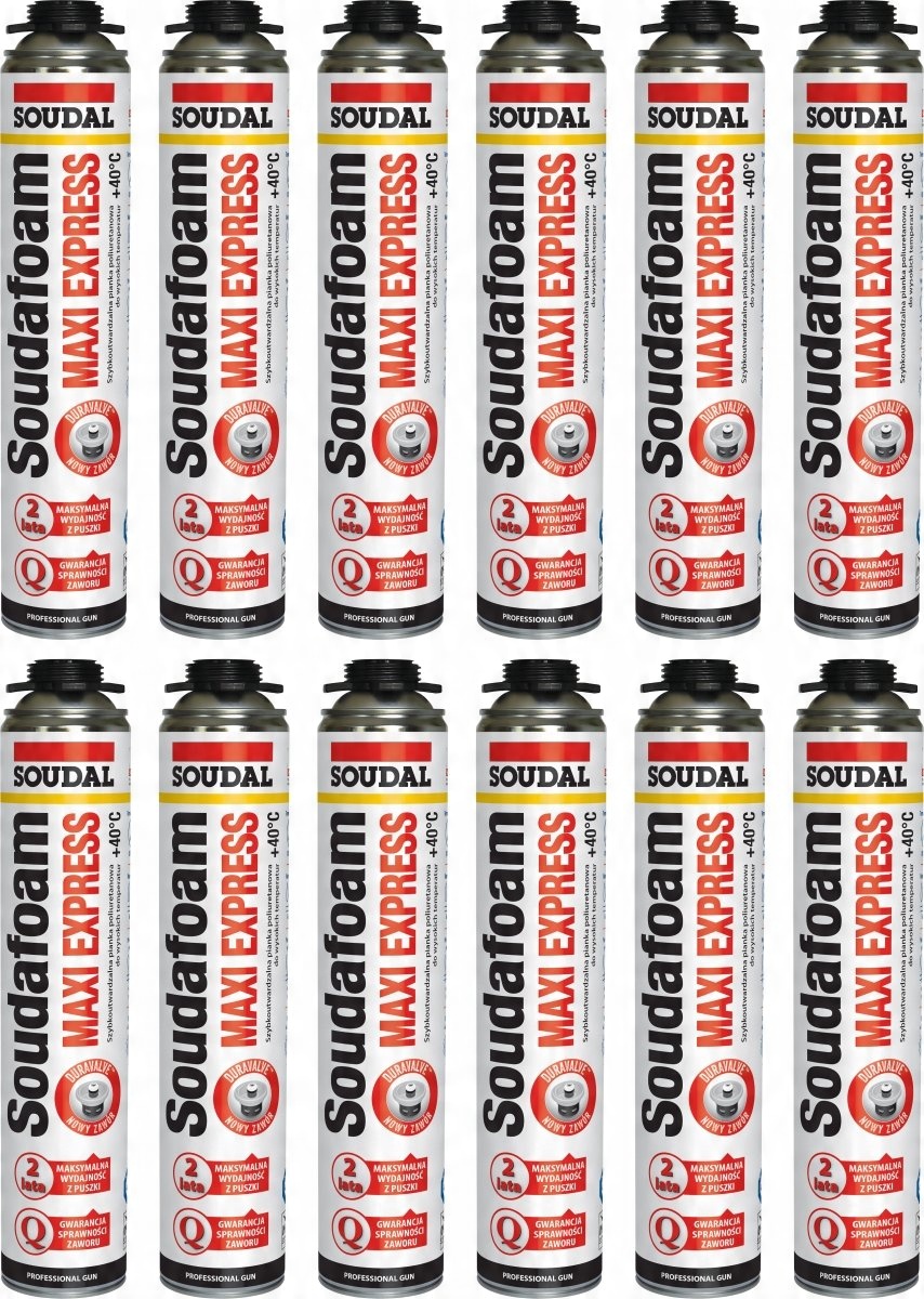 

12x Soudal Maxi Express piana montażowa 870ml 70L