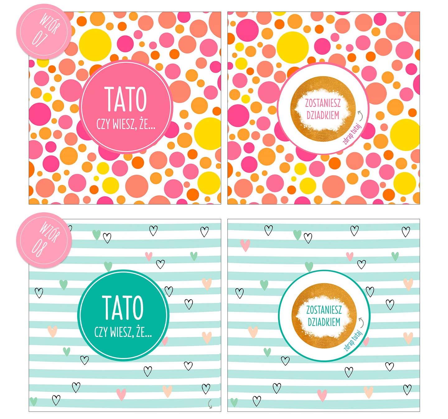 Kartka zdrapka - Tato, będziesz dziadkiem. Wysokość produktu 14 cm