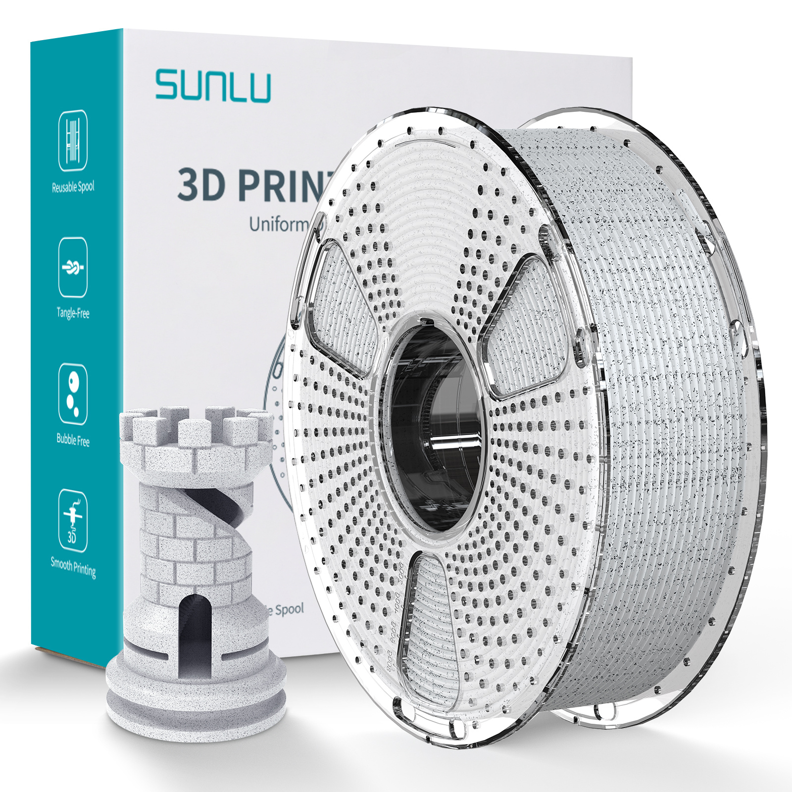 Filament PLA Sunlu 1,75 mm 1000 g szary
