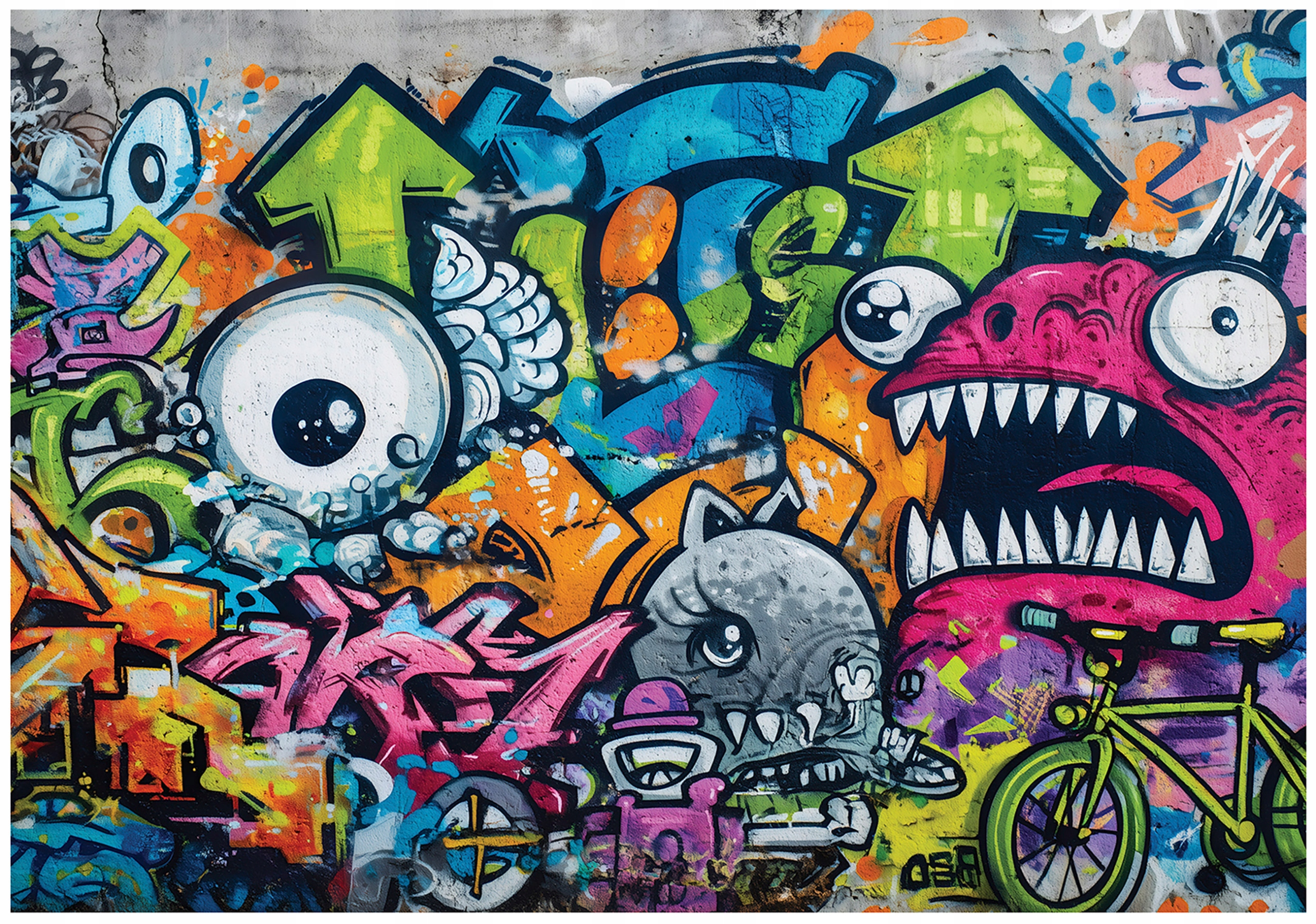 Fototapeta Zelená Chlapca Graffiti Mur Tapeta Do Izby Teenagera 350x250