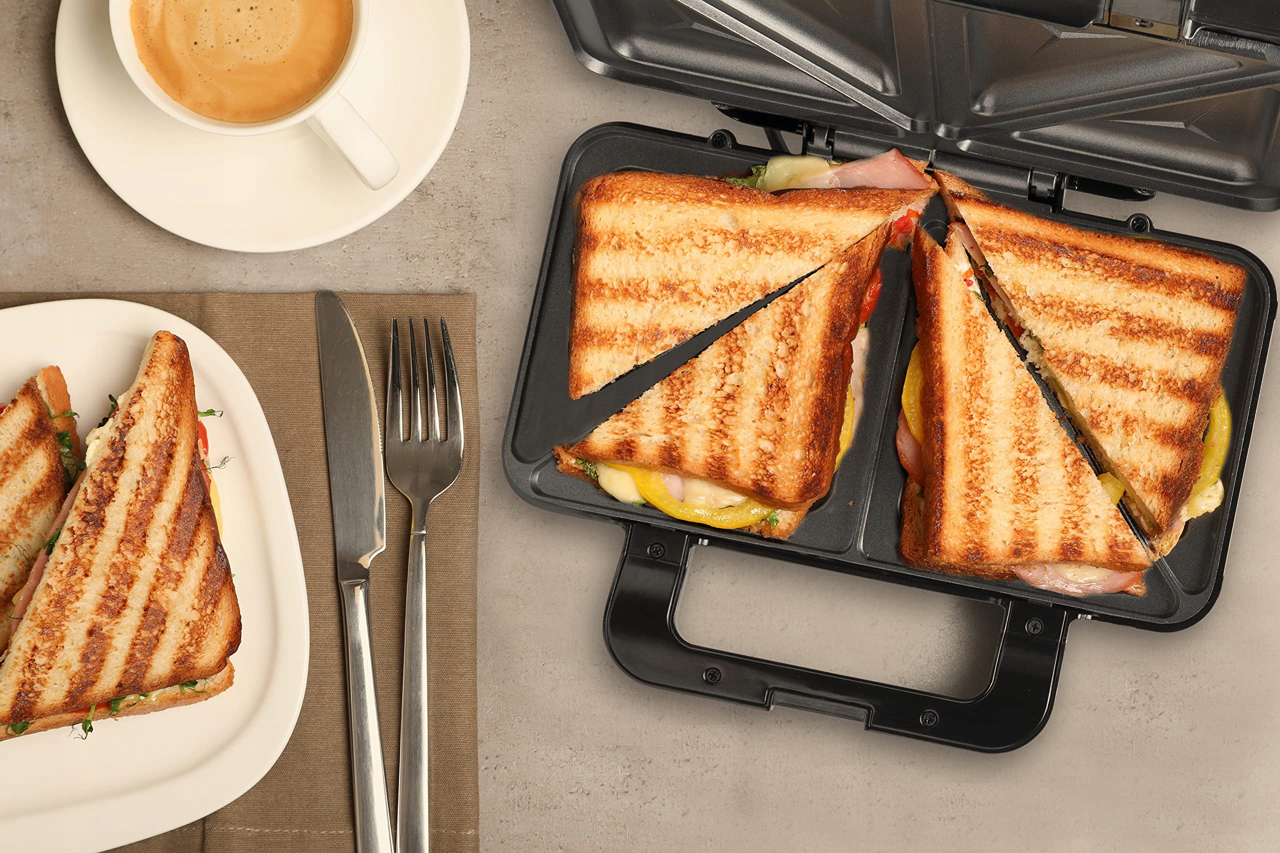 BESTRON XL Sandwich Maker 900W Auto Temperature Control — miniatura 3