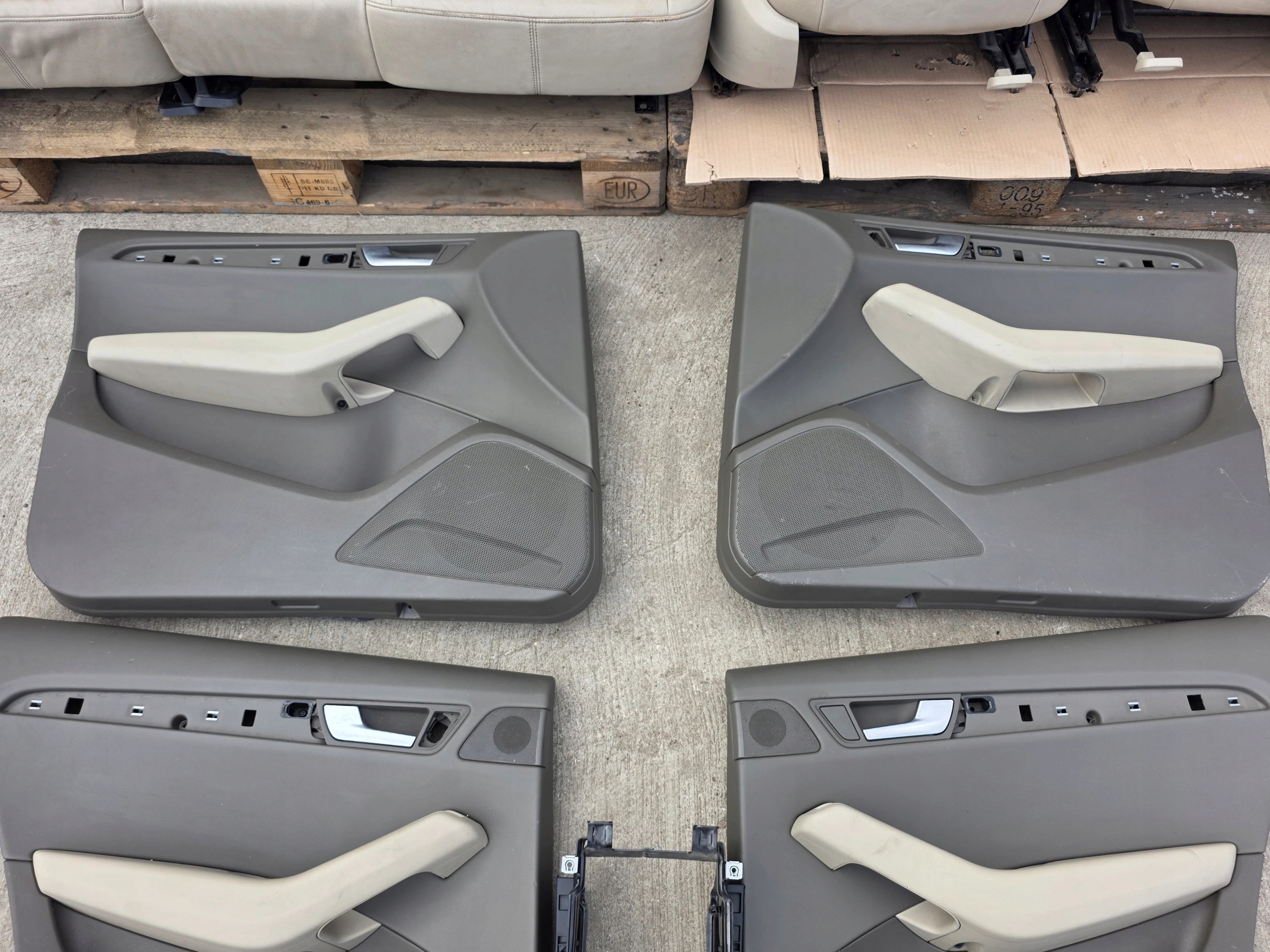 Sitz Sitze AUDI Q5 8R Leder 2008-2016 SZARE KOMPLET !!! *2