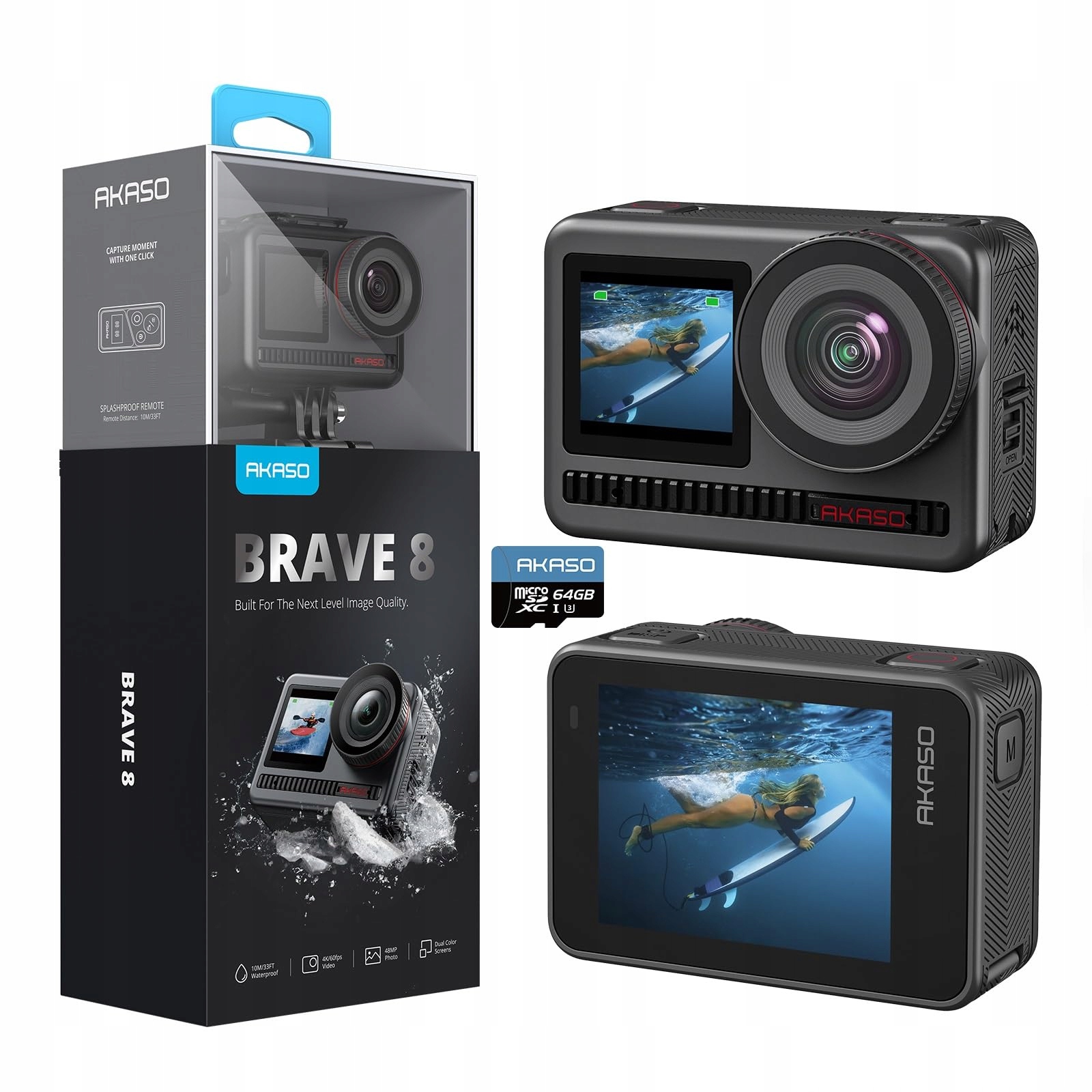 AKASO Kamera Sportowa 4K 60FPS 48MP WiFi Wodoodporna