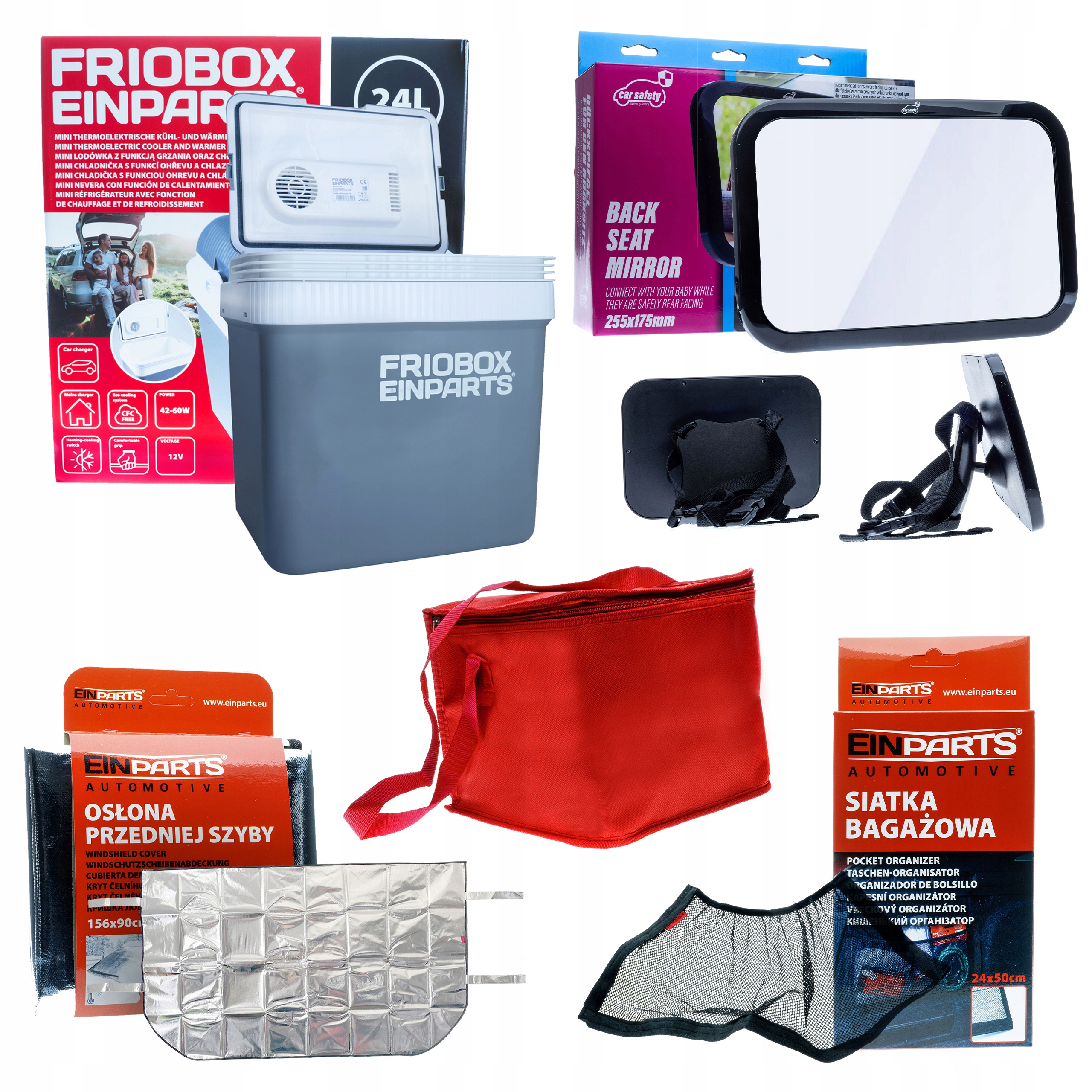 Sada Autochladnička Zrcátko Termotaška Síťka Kryt Skla