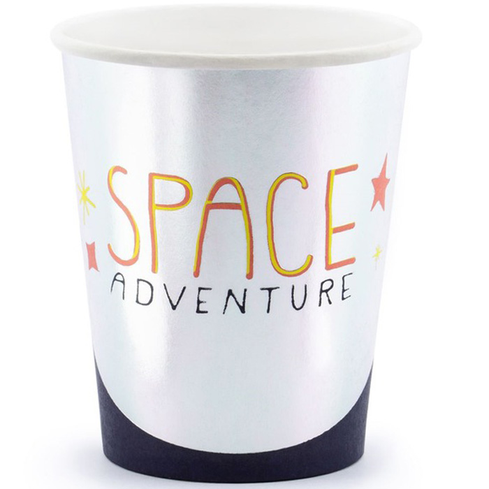 Kubeczki papierowe KOSMOS planety rakieta urodzinowe PARTY SPACE 6szt
