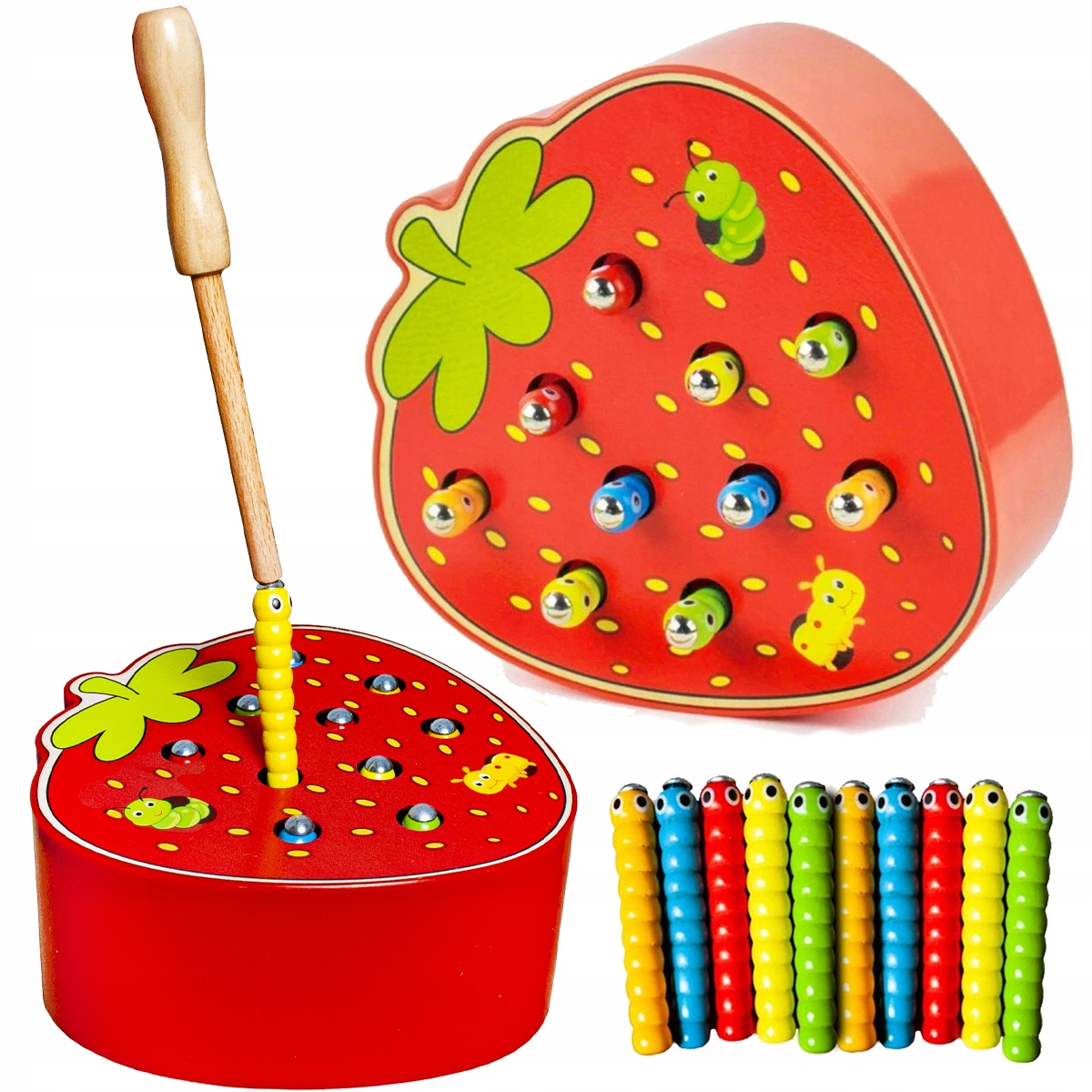 

Drewniana Gra Zręcznościowa Złap Robaczka Wędka